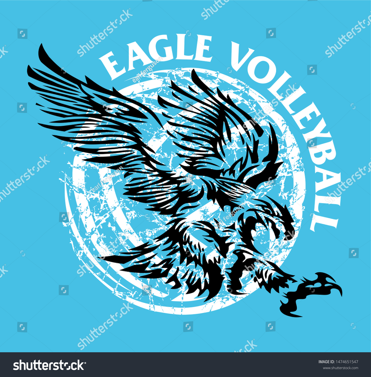 Distressed Eagle Volleyball Team Design Mascot Stock Vector (Royalty ...