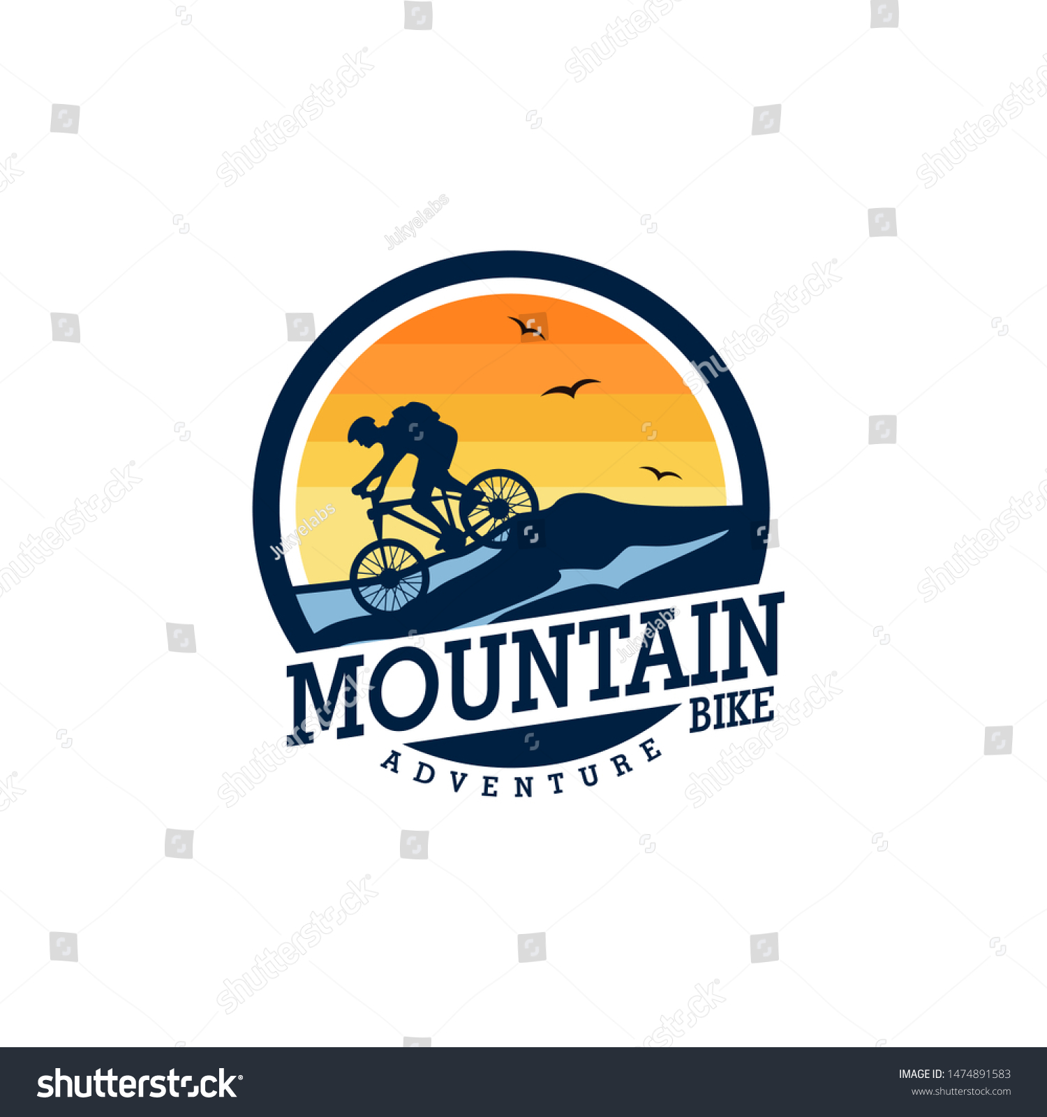 Mountain Bike Logo Design Vector Template Stock Vector (Royalty Free ...