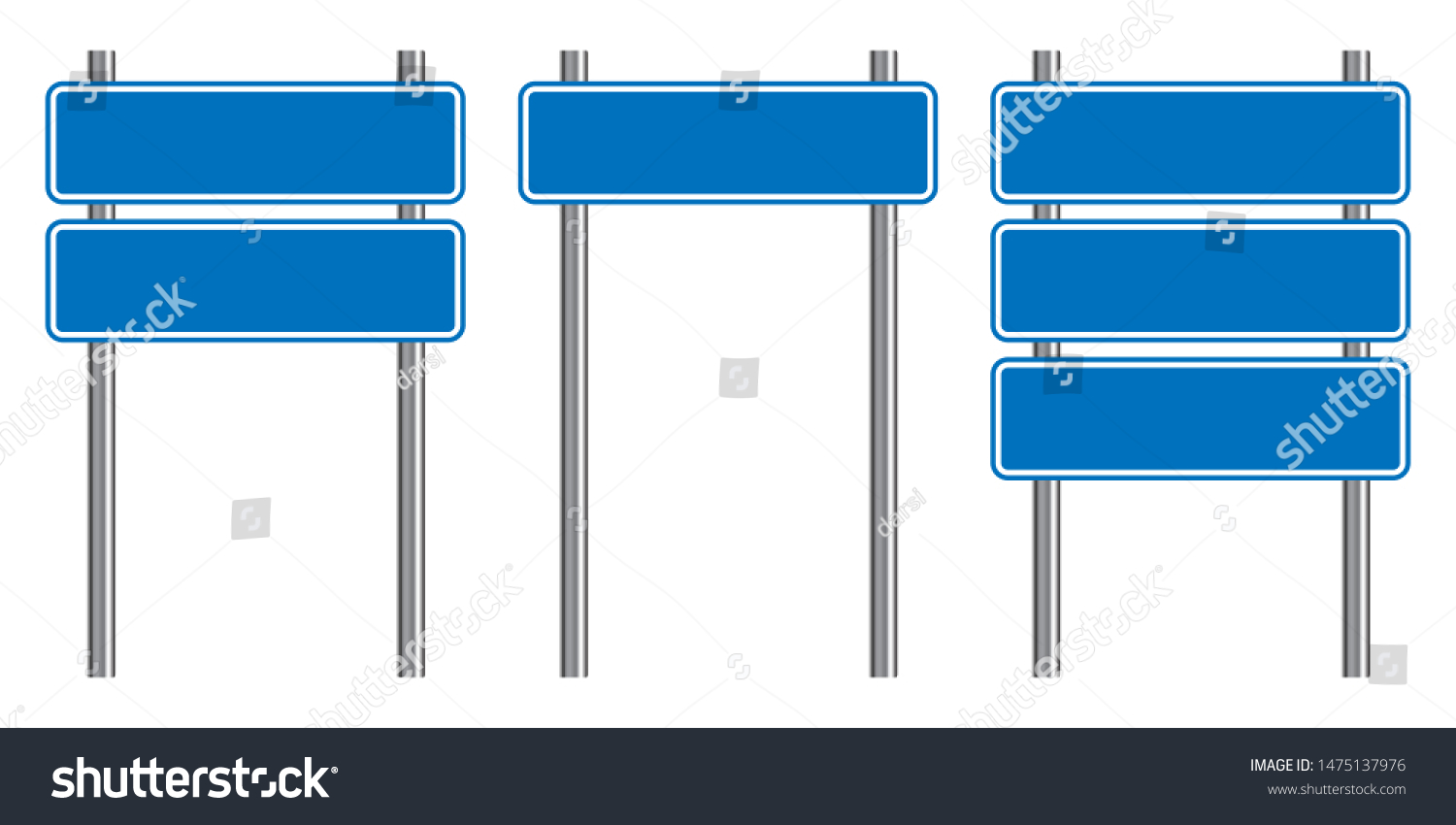 Blank Traffic Road Sign Set Empty Stock Vector Royalty Free 1475137976 Shutterstock