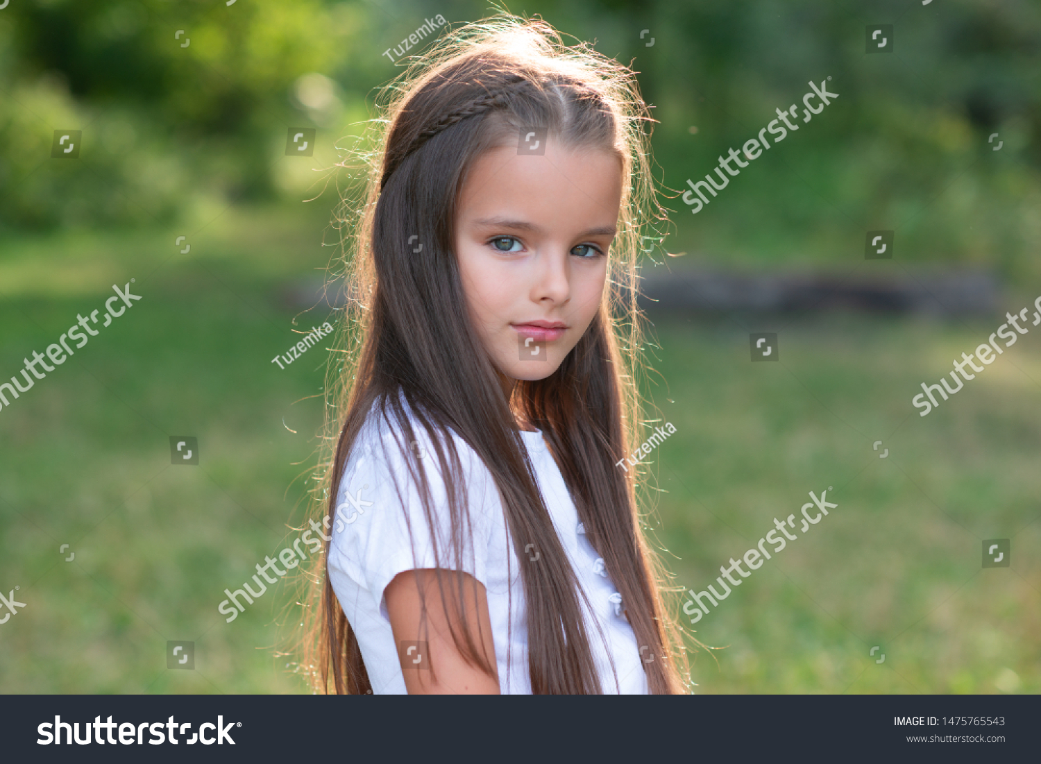 Pretty Little Girl Long Brown Hair Stock Photo 1475765543 | Shutterstock