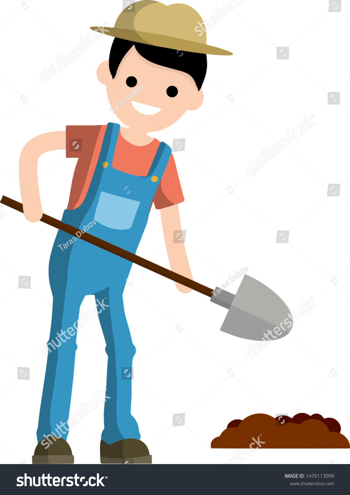 cartoon shovel digging clipart