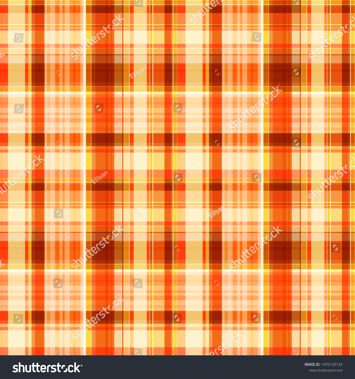 Checkered Seamless Pattern Bright Redorange Yellow Stock Vector ...