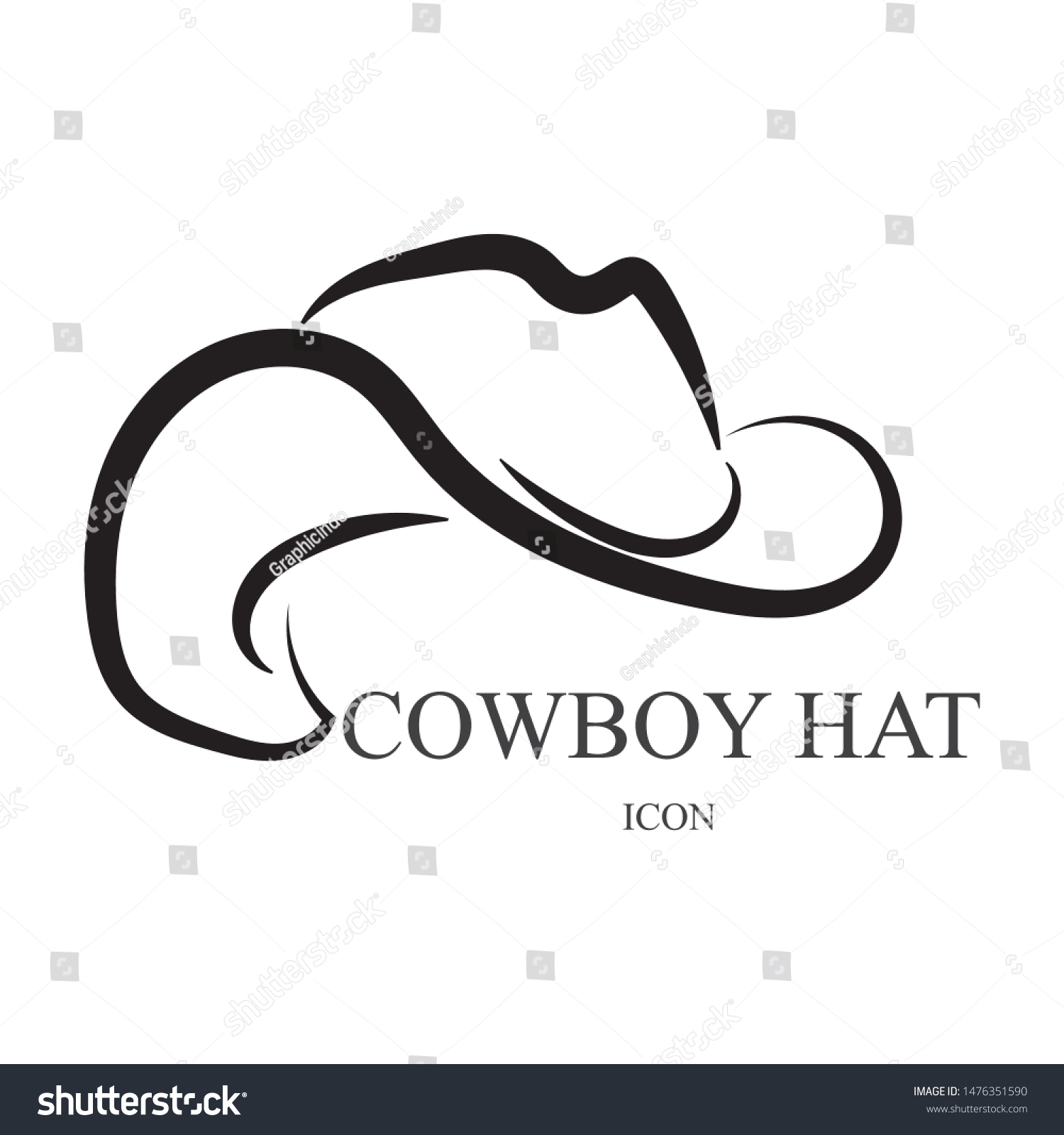 Cowboy Hat Vector Symbols Logo Black Stock Vector (Royalty Free ...