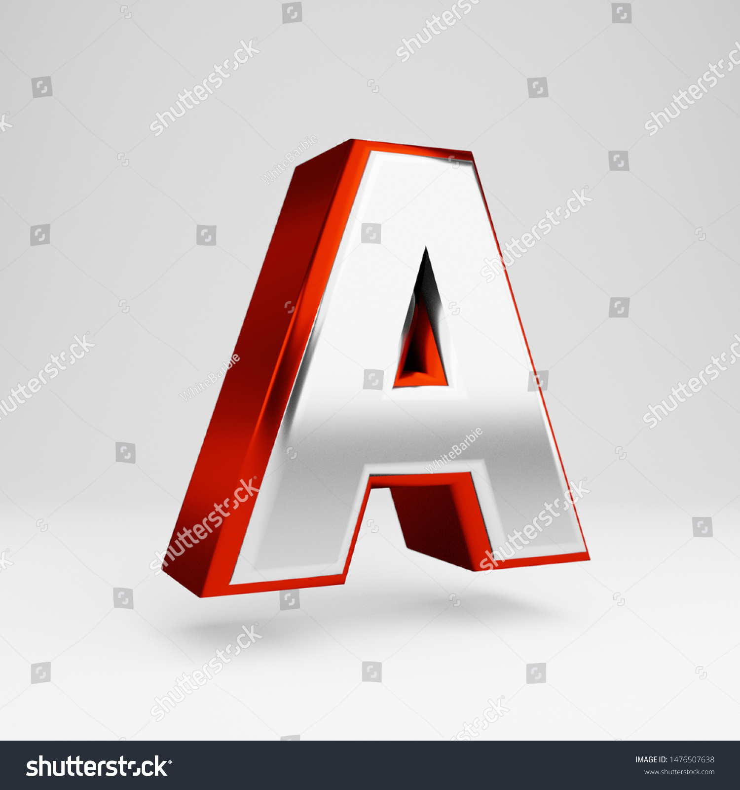 Metall Letter Uppercase Isolated On White Stock Illustration 1476507638 ...