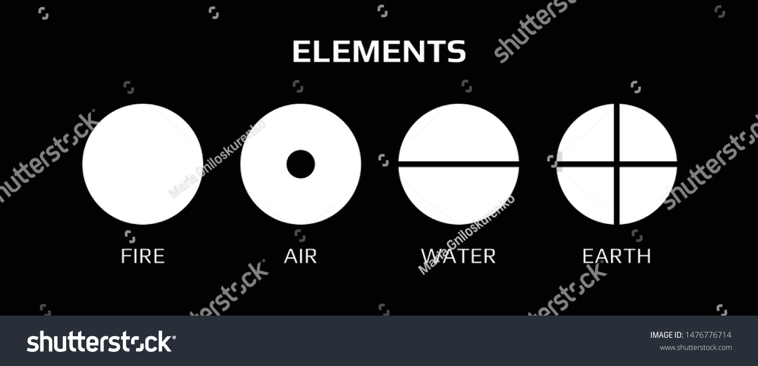 Vector Illustration Four Elemental Symbols Air Stock Vector (Royalty ...