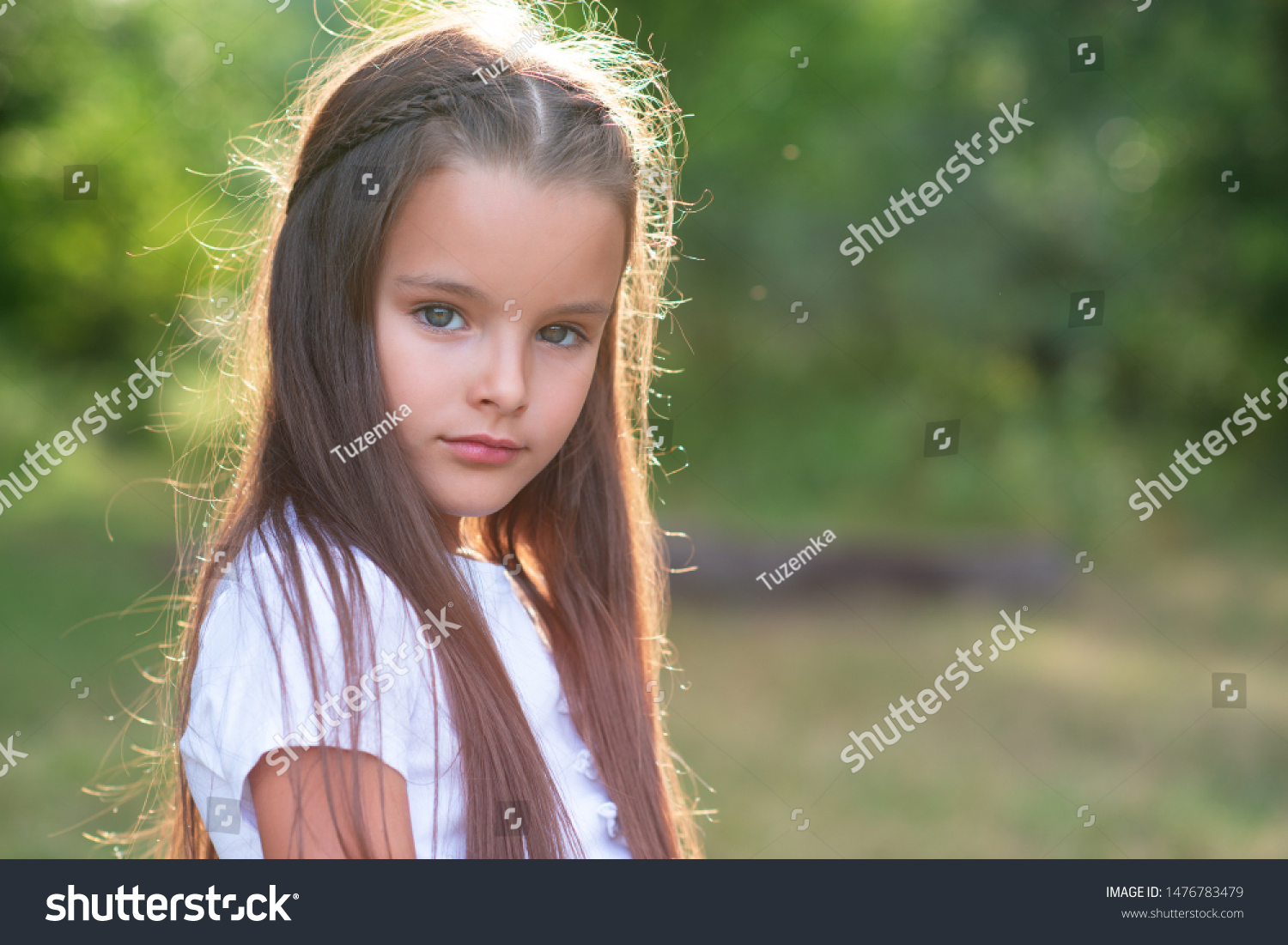 Pretty Little Girl Long Brown Hair Stock Photo 1476783479 | Shutterstock