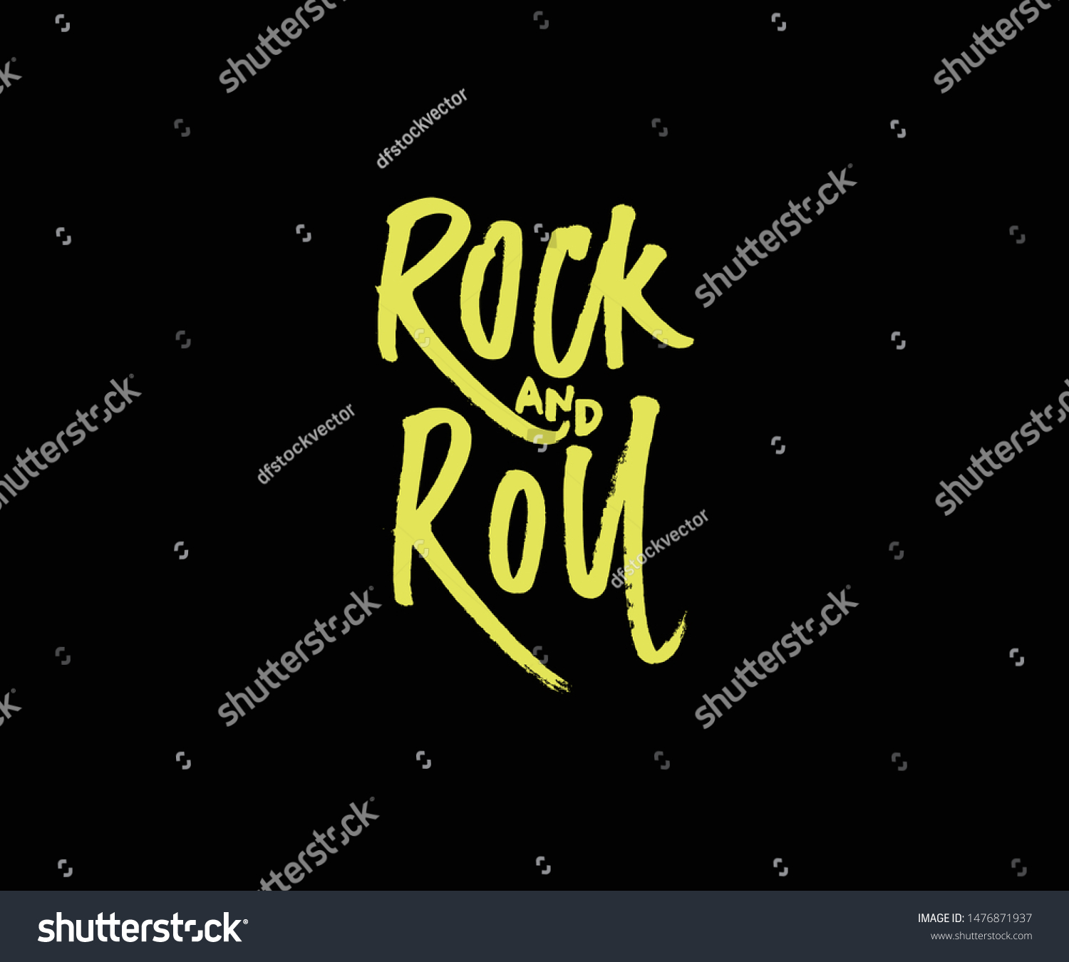 Rock Roll Design Element Poster Greeting Stock Vector Royalty Free
