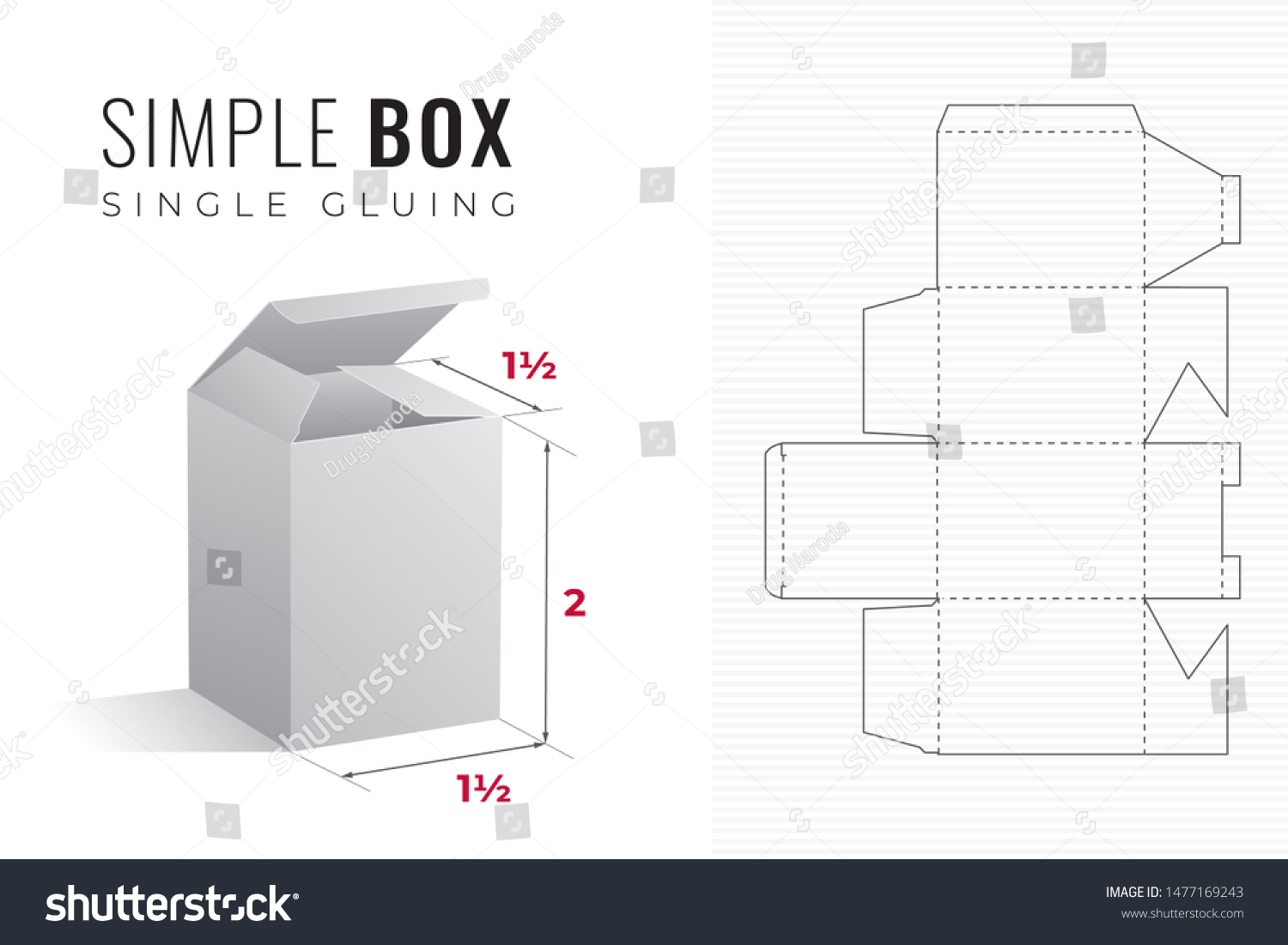 Simple Packaging Box Die Cut One Stock Vector (Royalty Free) 1477169243 ...