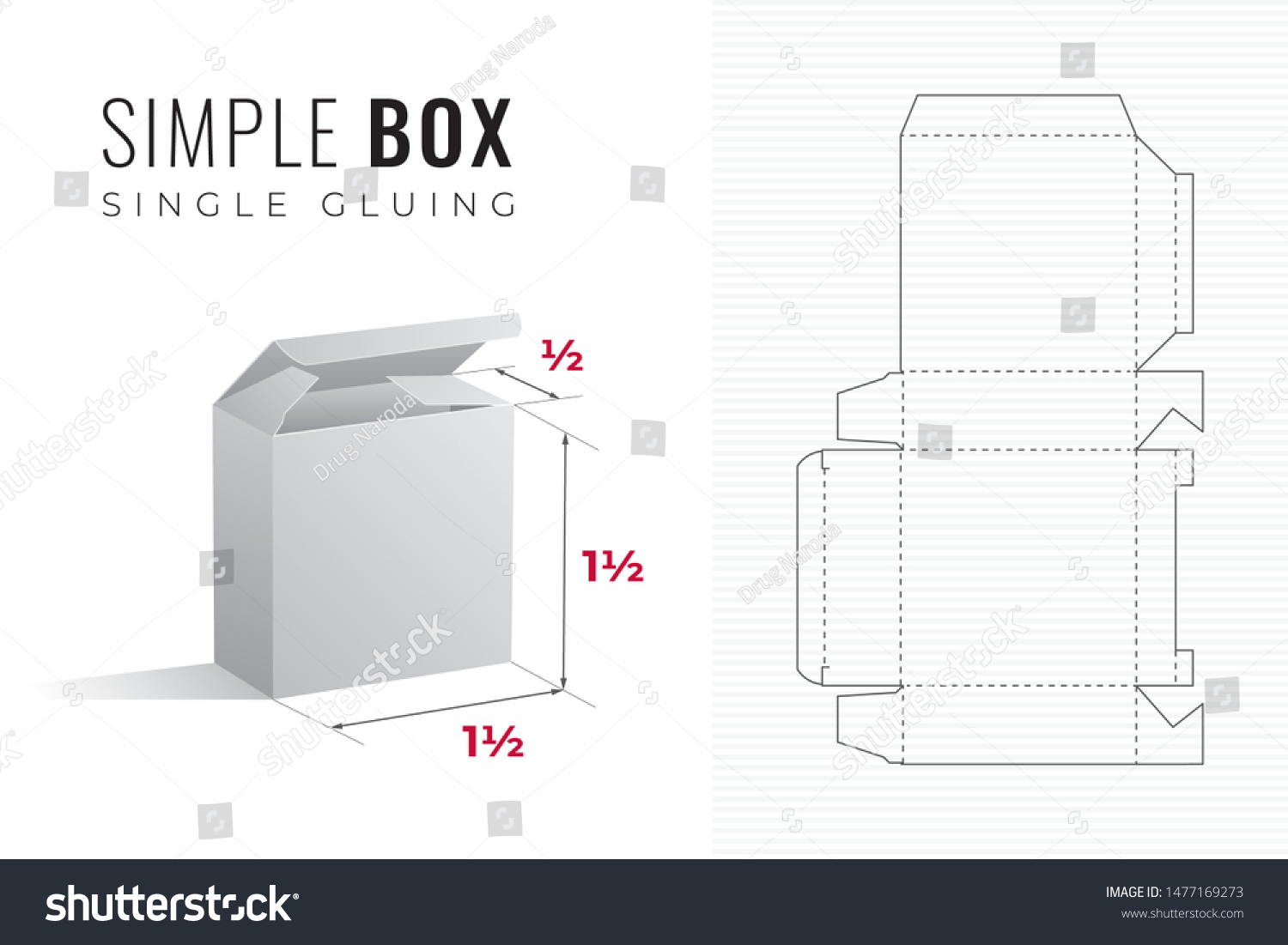 Simple Packaging Box Die Cut One Stock Vector (Royalty Free) 1477169273 ...