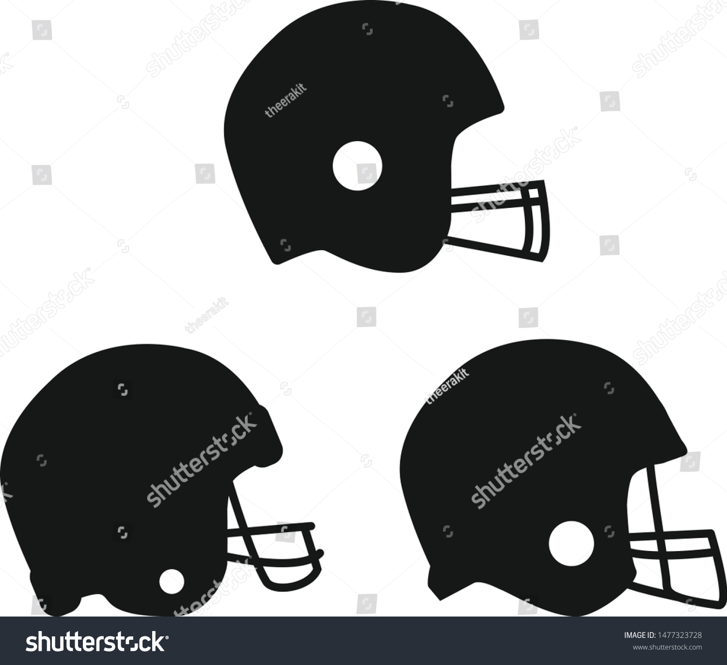 Football Helmet Icon On White Background Stock Vector (Royalty Free ...