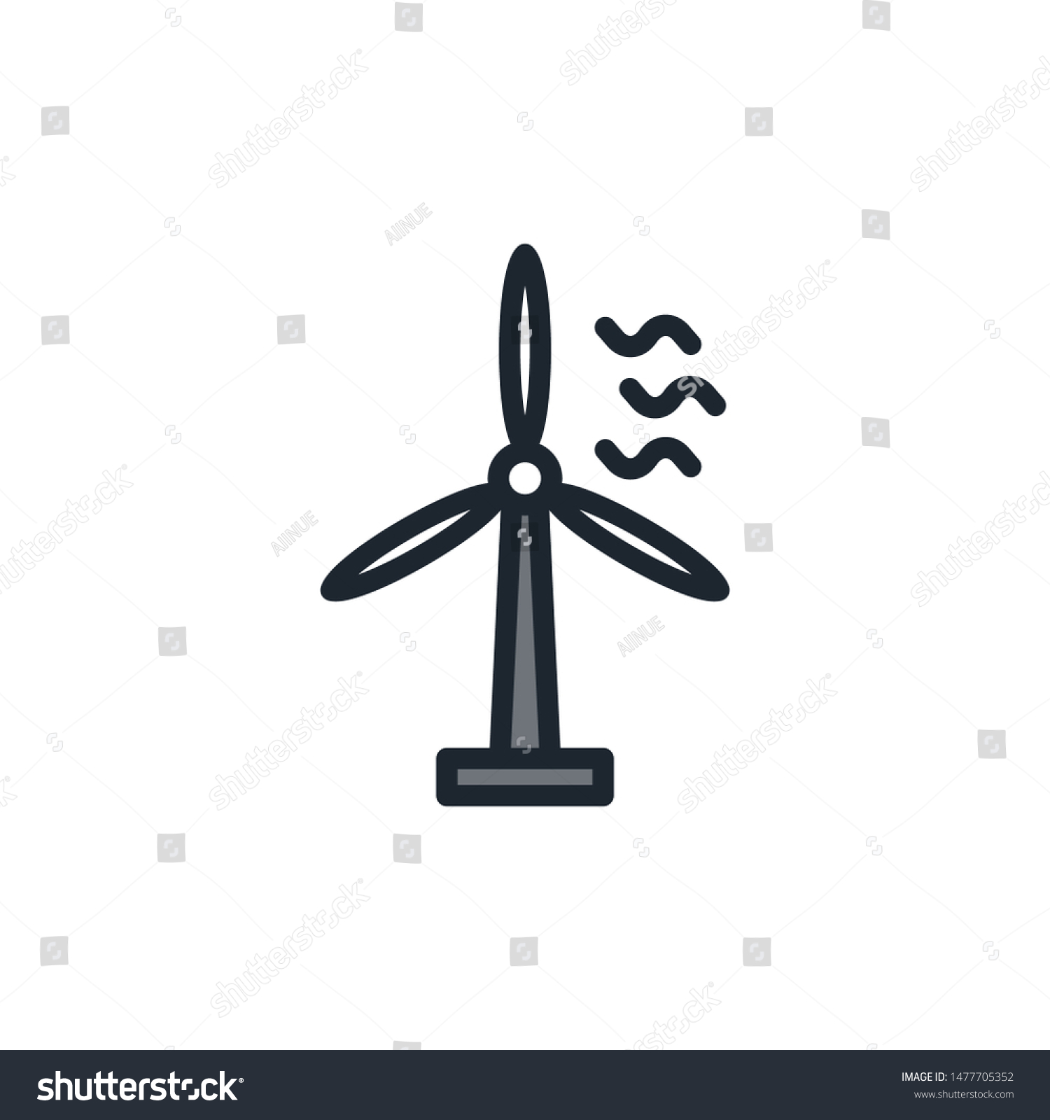 Wind Turbine Iconwind Turbine Electricvector Stock Vector (Royalty Free ...