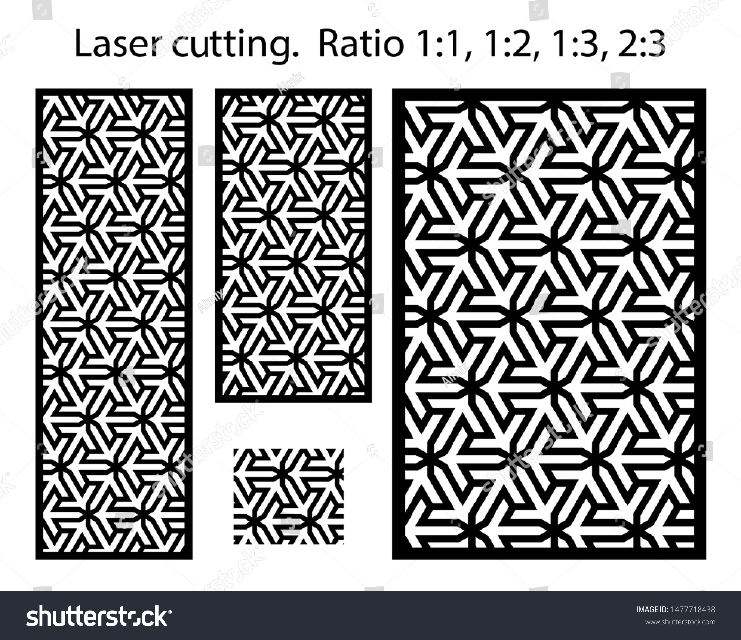 Cnc Geometric Template Setpanels Screens Cnc Stock Vector Royalty Free