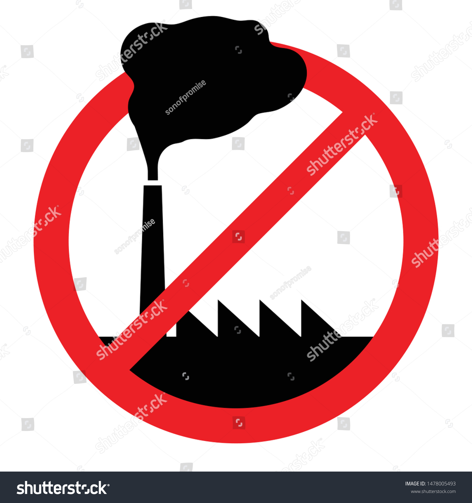 Illustration No Pollution Sign Stock Vector (Royalty Free) 1478005493 ...