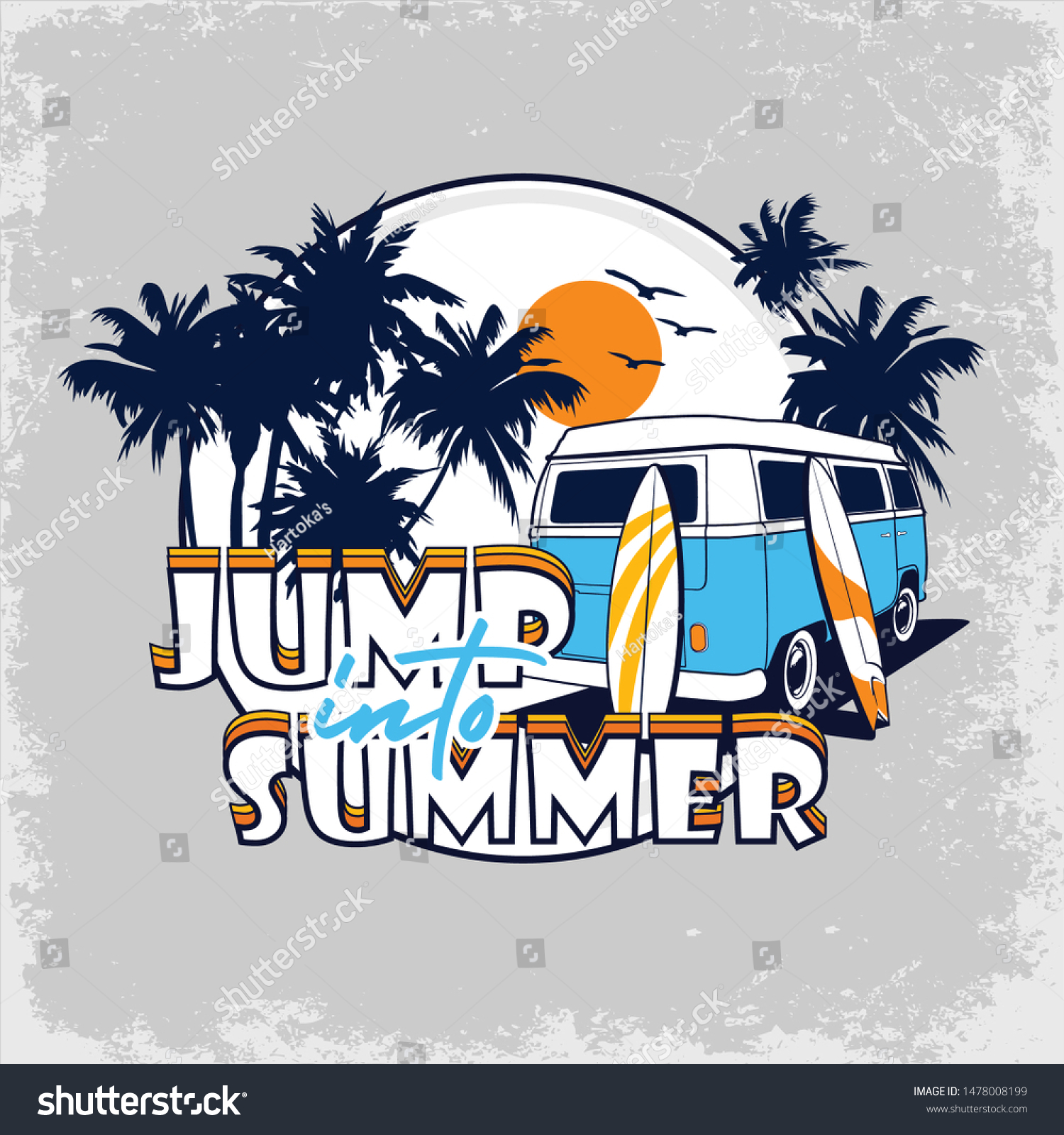 Jump Into Summer Vector Graphic Design Stock Vector (Royalty Free ...