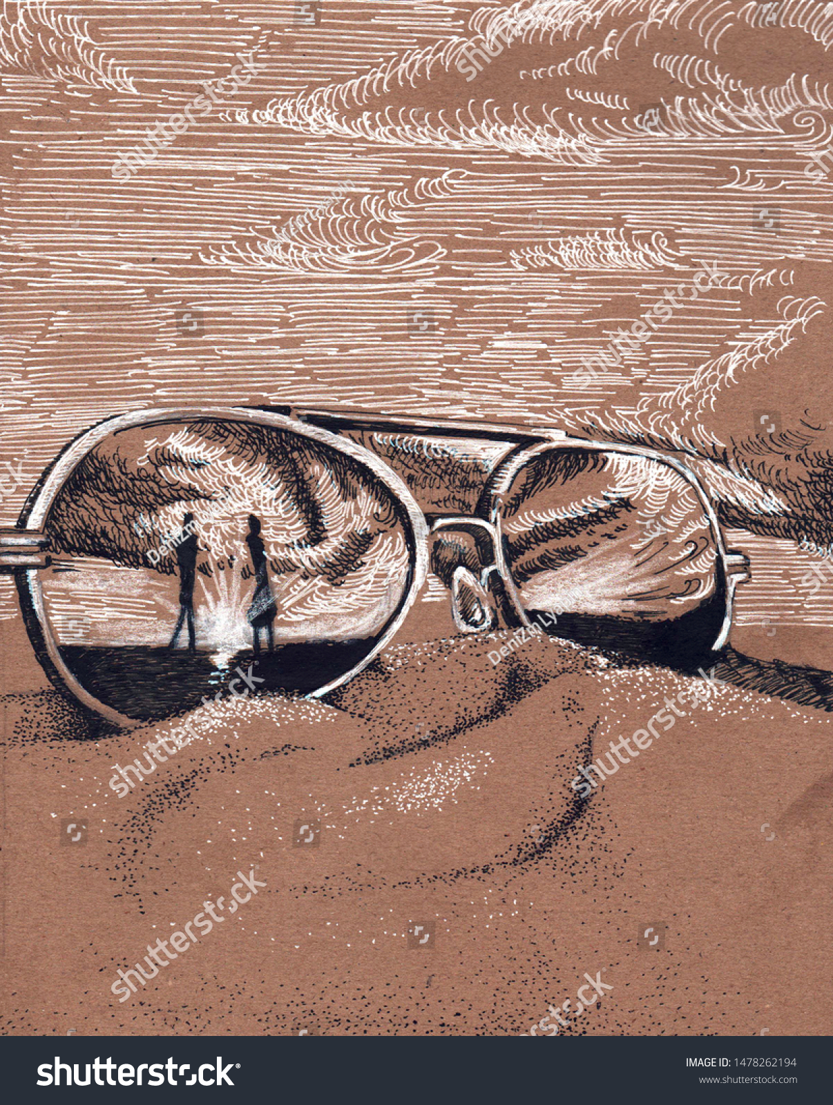 sunglasses sand