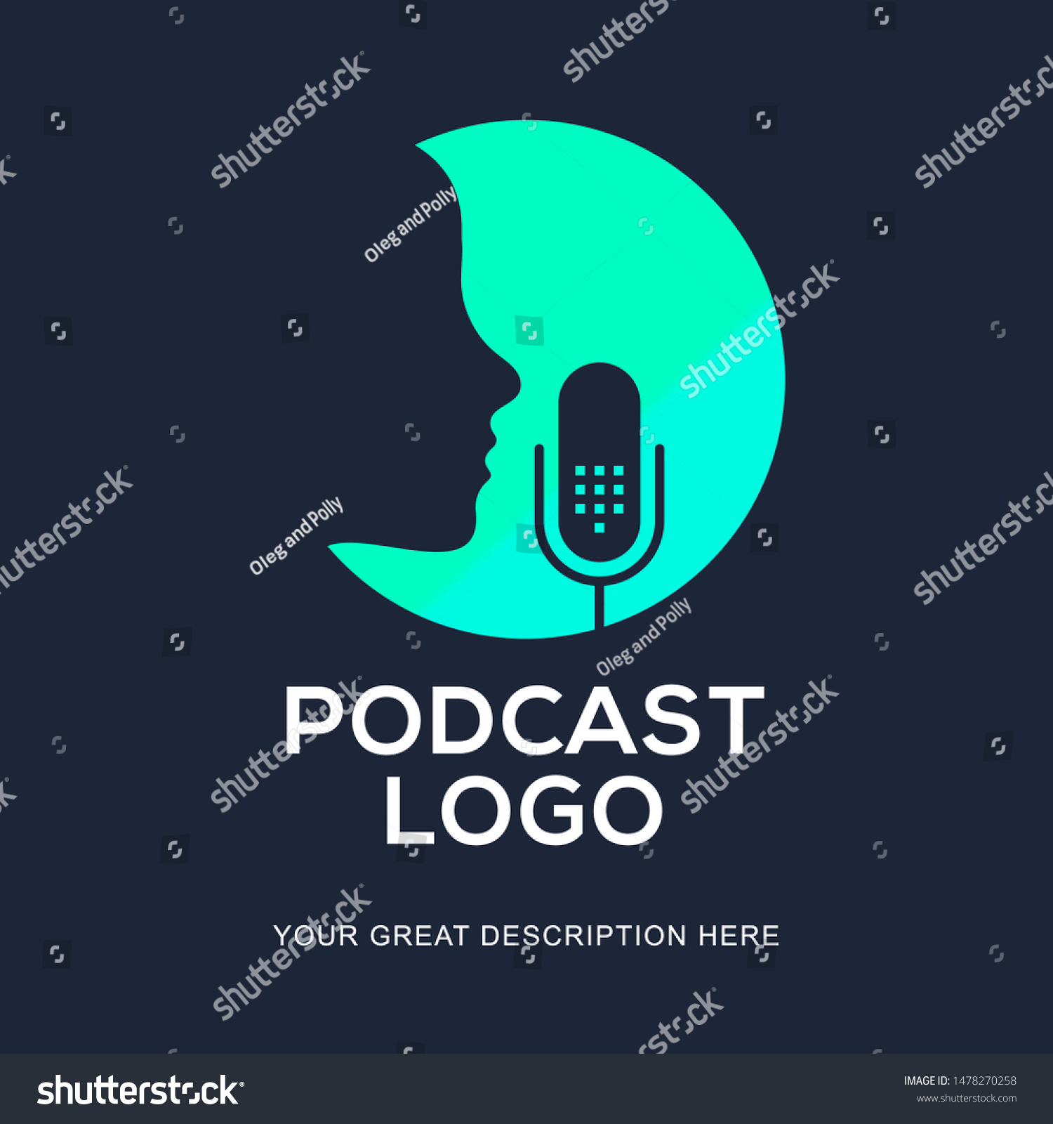 Podcast Radio Icon Illustration Set Studio Stock Vector Royalty Free