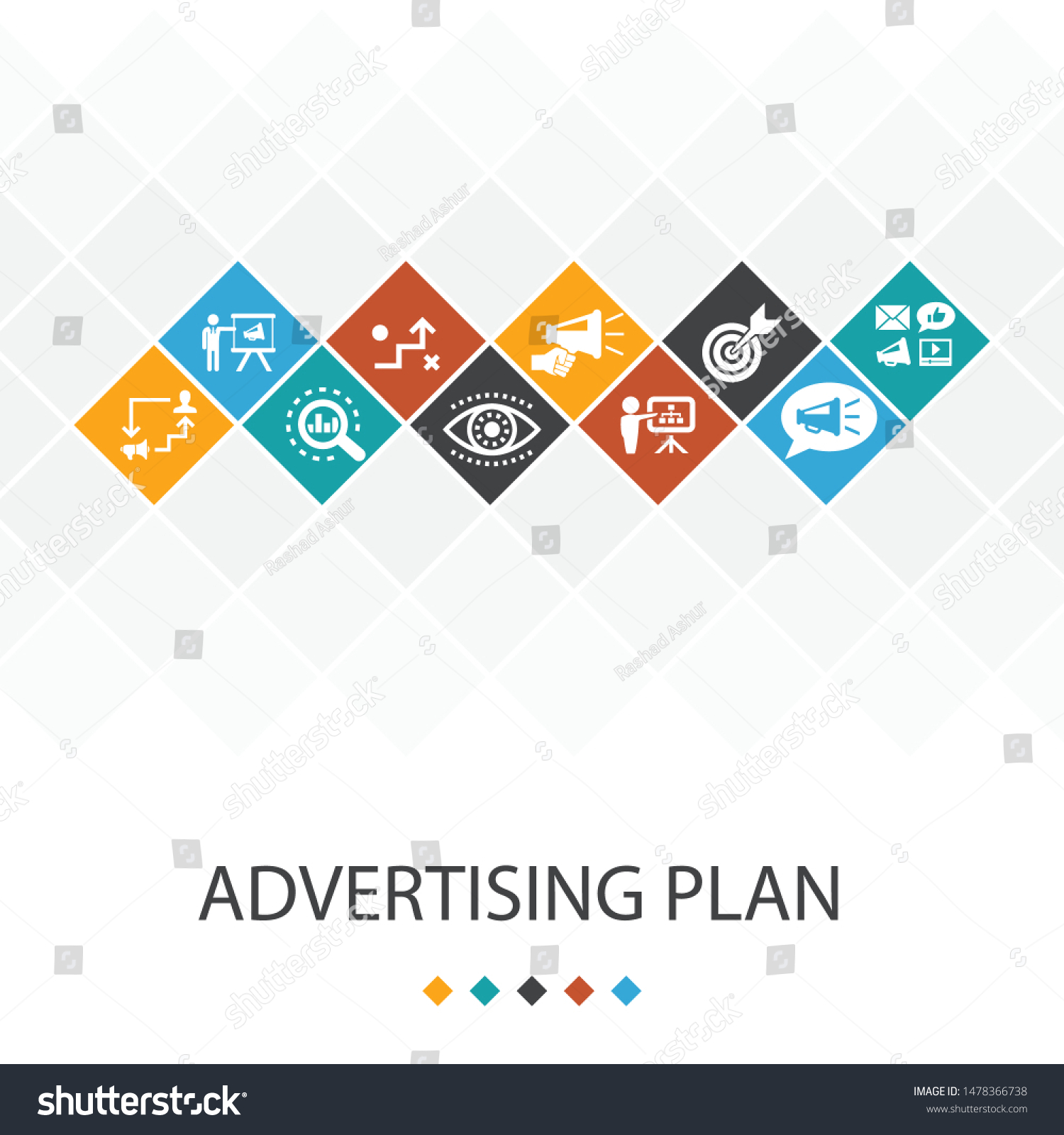 Advertising Plan Trendy Ui Template Infographics Stock Vector (Royalty ...