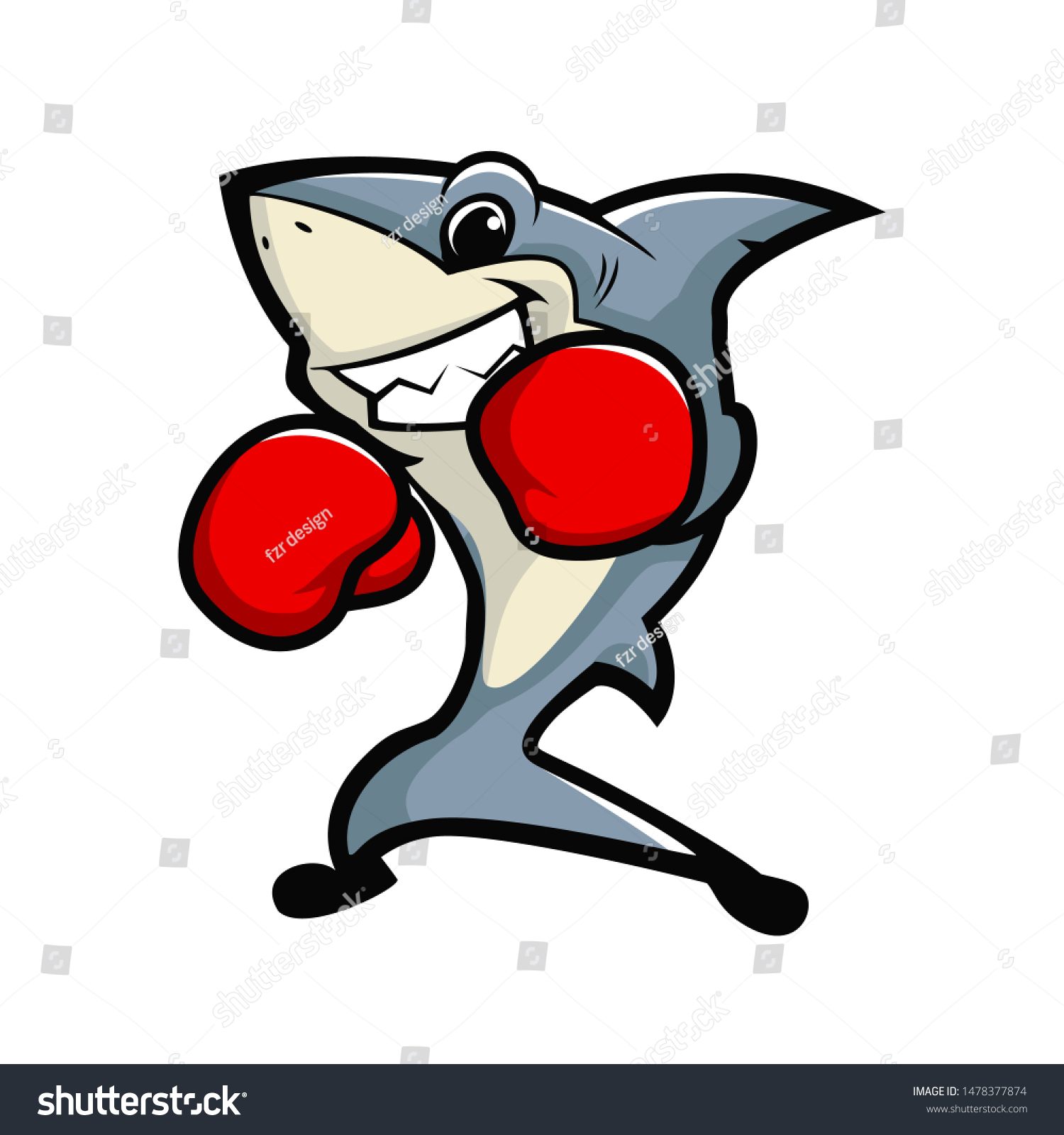 shark with boxing gloves