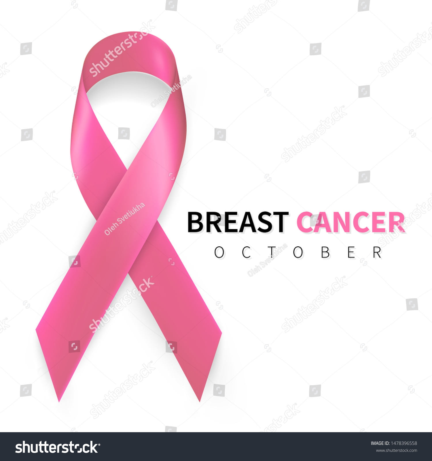 October Breast Cancer Awareness Month Realistic Stock Vector (Royalty ...