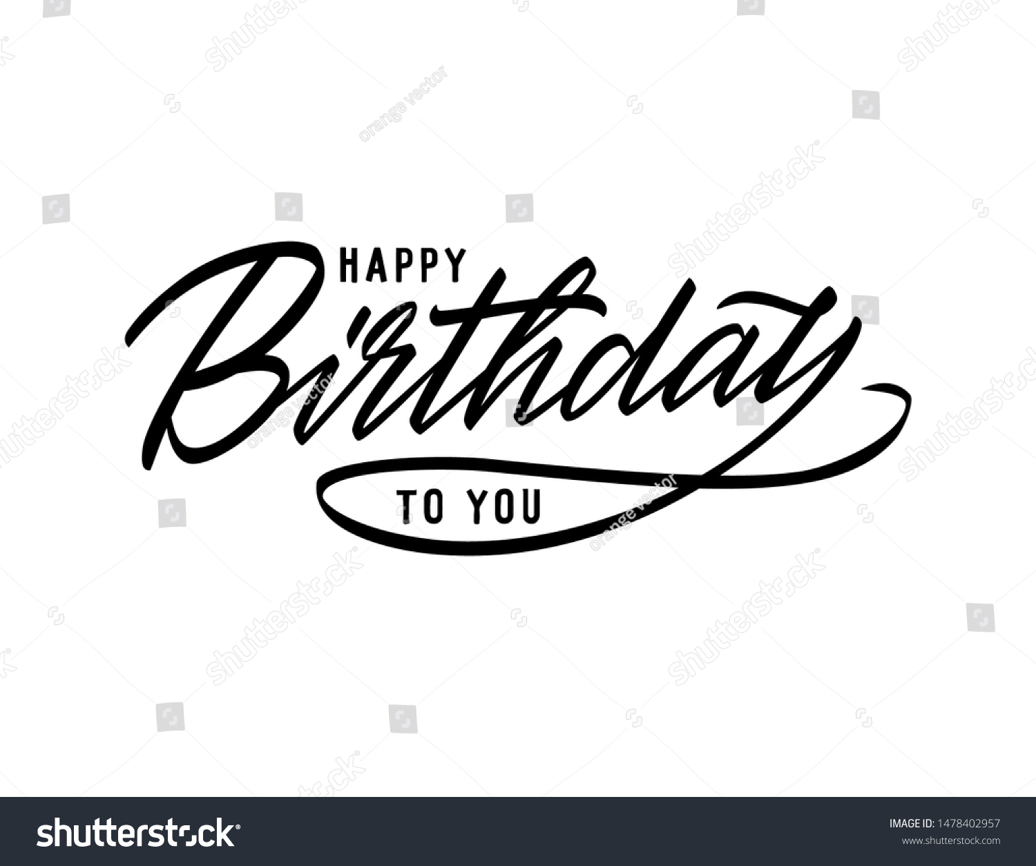 Happy Birthday You Lettering Vector Illustration Stock Vector (Royalty ...