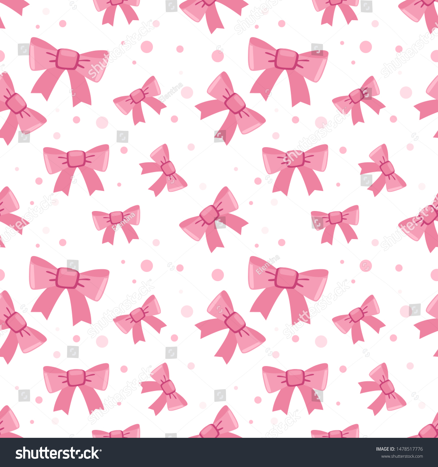 Pink Bows Seamless Vector Pattern Stock Vector (Royalty Free ...