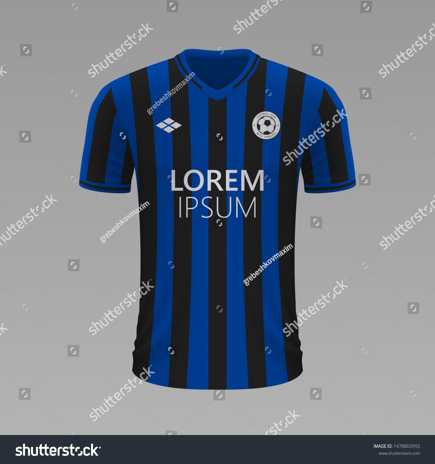 Realistic Soccer Shirt Atalanta 2020 Jersey Stock Vector (Royalty Free ...