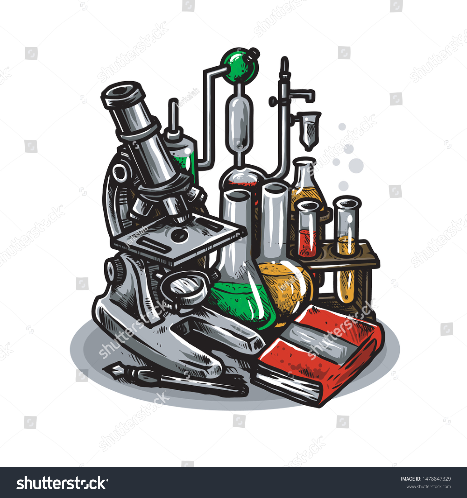 Chemical Laboratory Equipment Vector Illustration Stock Vector (Royalty ...