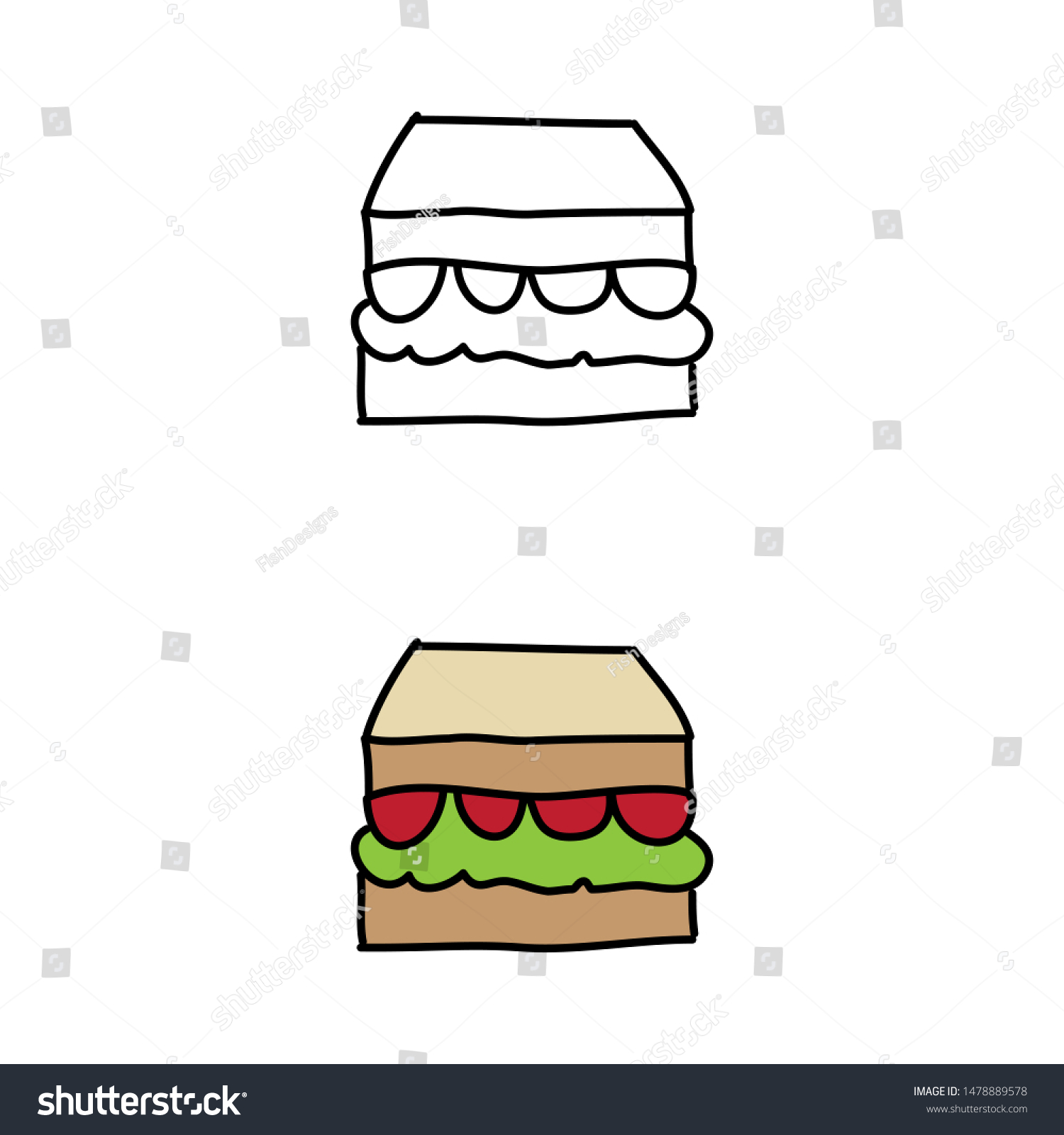 how to draw a sandwich