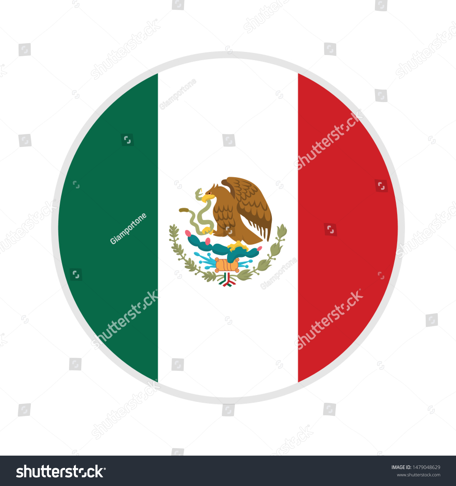 Flag Mexico Button Vector Mexican Symbol Stock Vector (Royalty Free ...