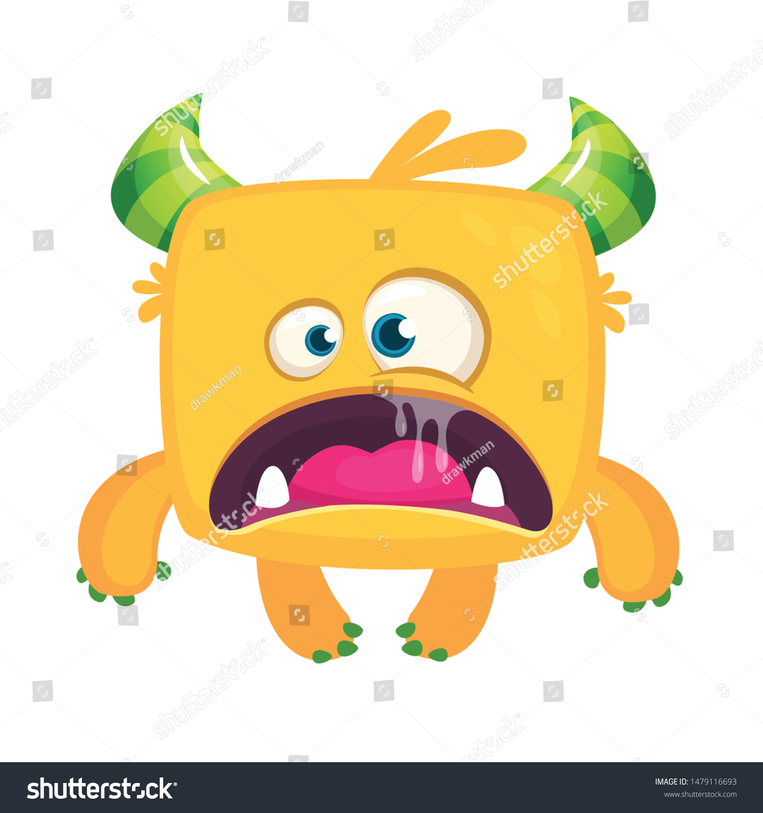 Angry Cartoon Monster Vector Halloween Illustration Stock Vector ...