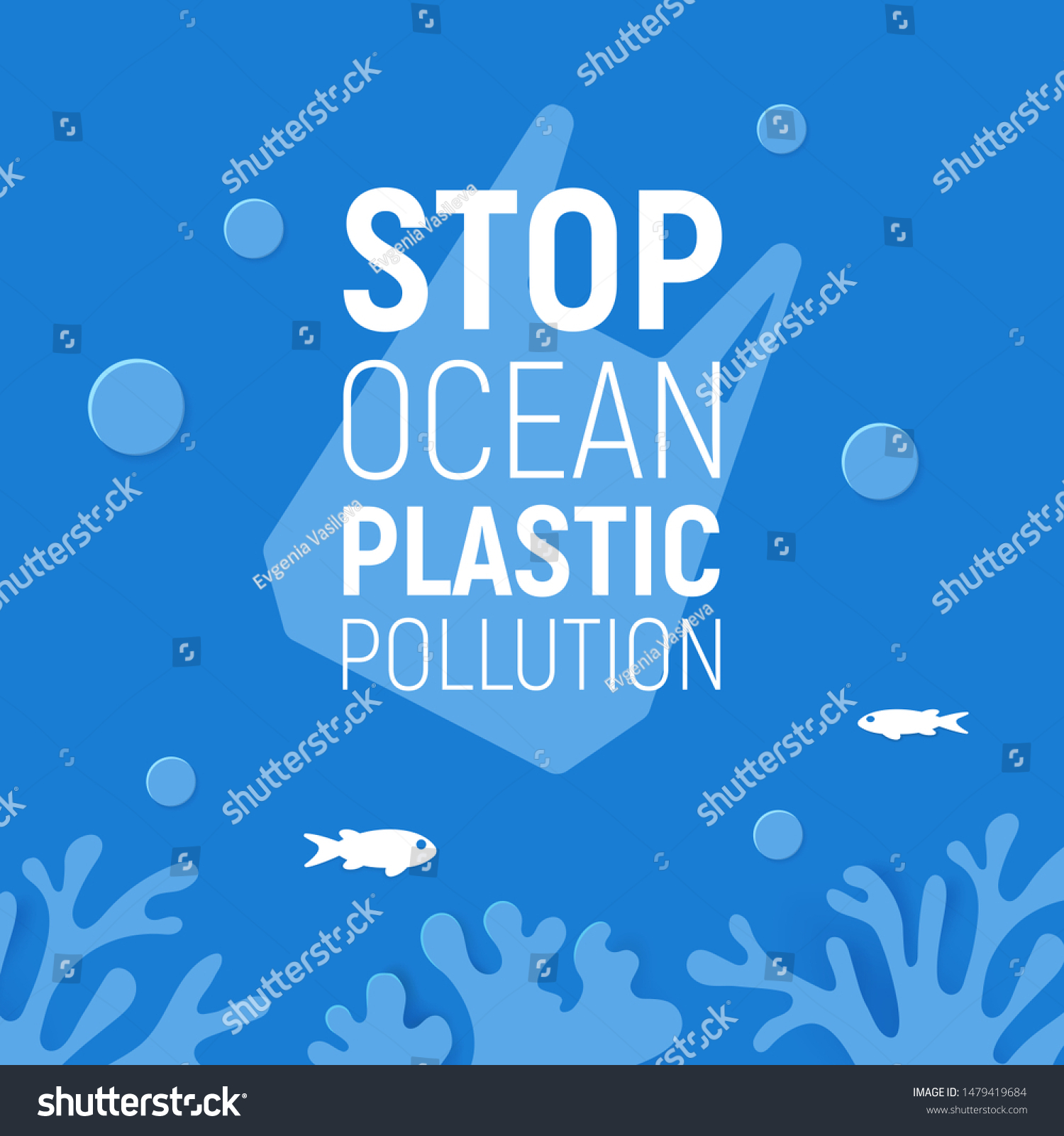 Concept Stop Ocean Plastic Pollution Banner: เวกเตอร์สต็อก (ปลอดค่า ...