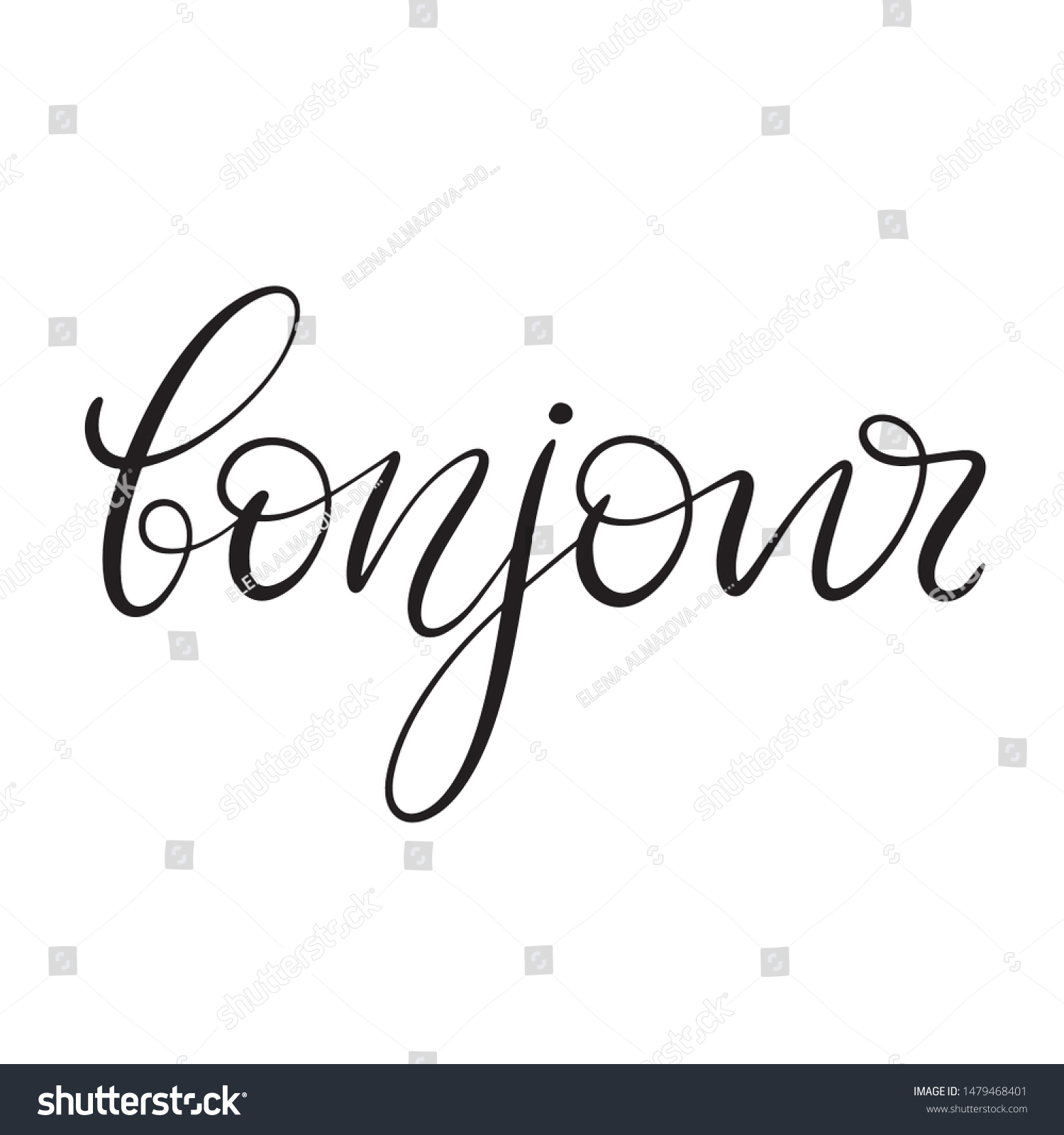 bonjour-word-french-language-black-white-stock-vector-royalty-free