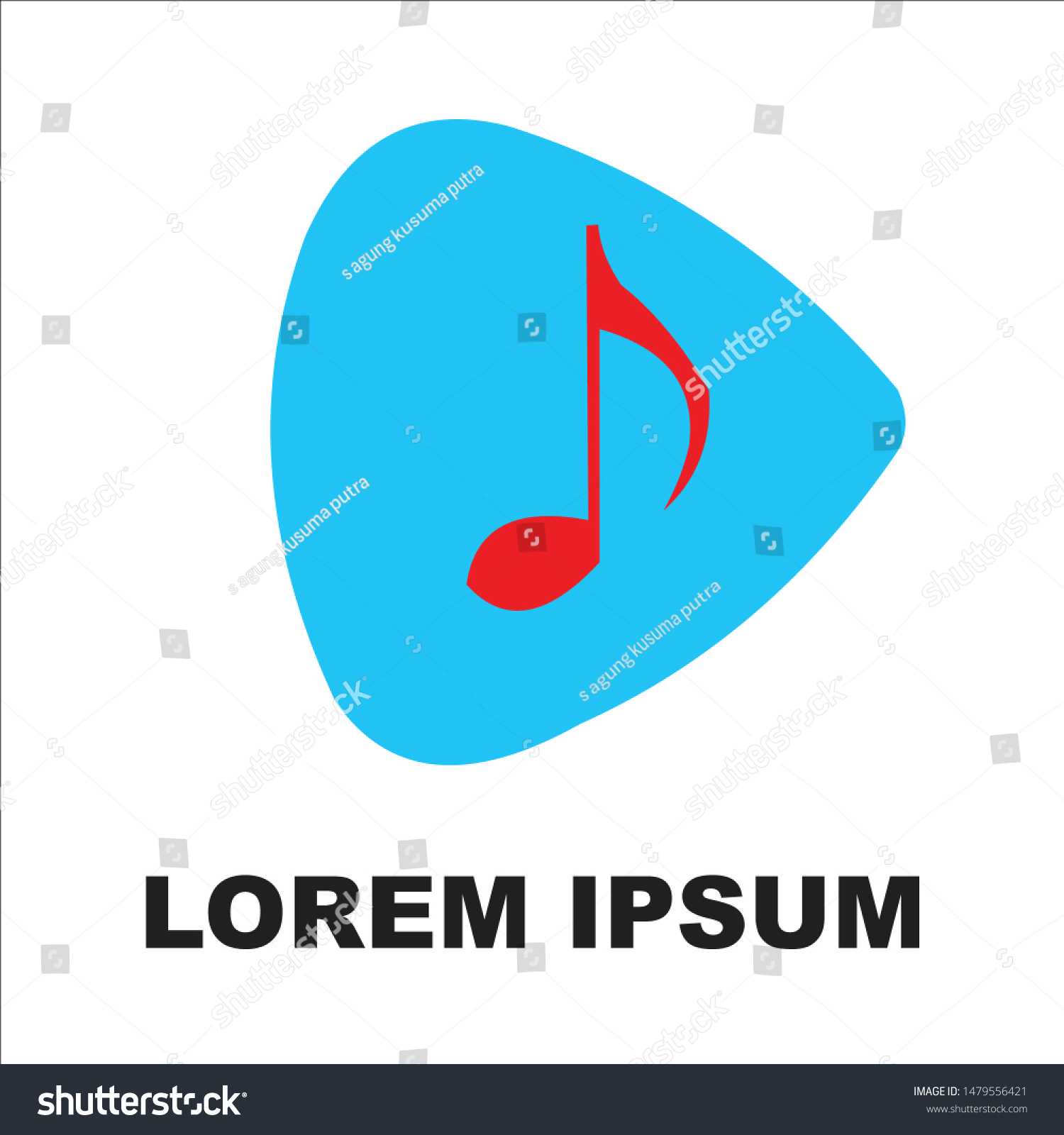 Guitar Pick Logo Notes Middle Vector Stock Vector Royalty Free 1479556421 Shutterstock