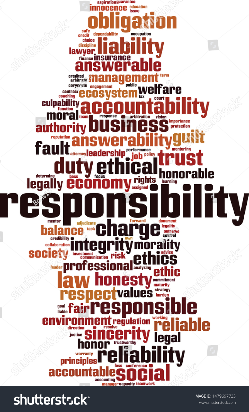 Responsibility Word Cloud Concept Collage Made Stock Vector (Royalty ...