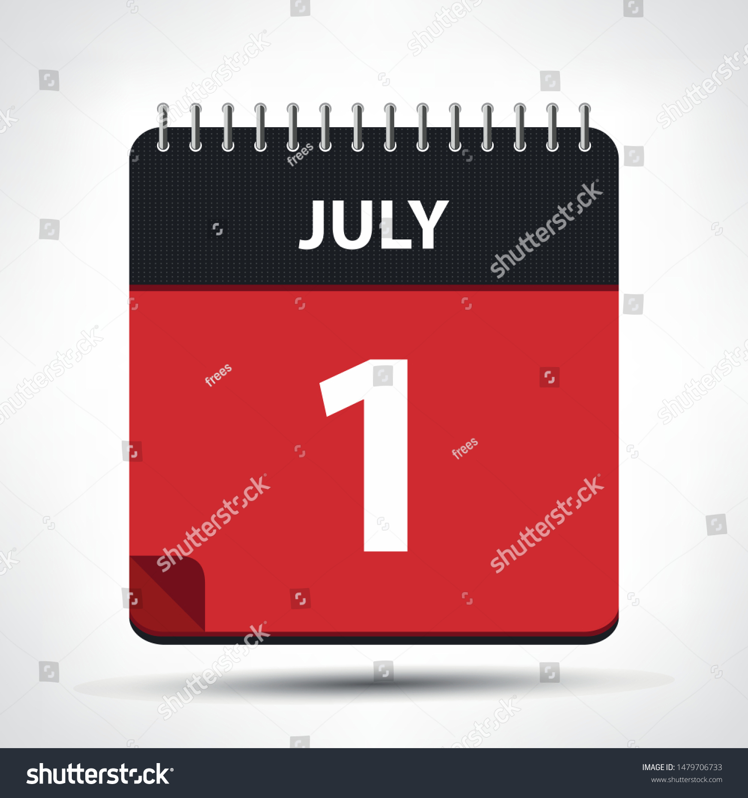 July 1 Calendar Icon Calendar Design Stock Vector (Royalty Free ...