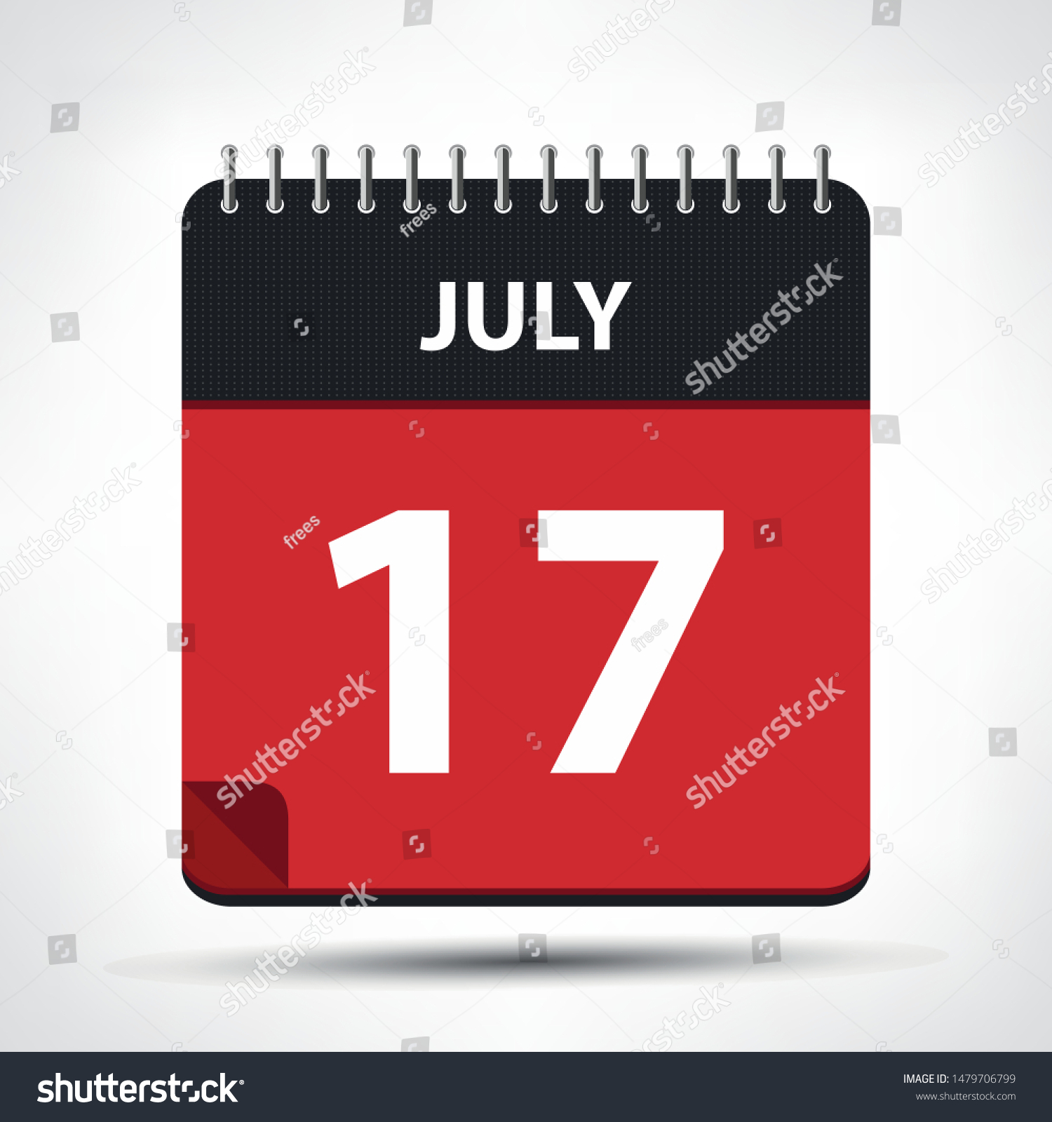 July 17 Calendar Icon Calendar Design Stock Vector (Royalty Free ...