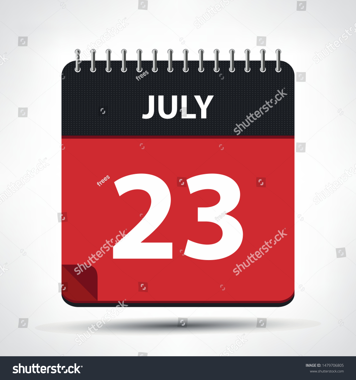 July 23 Calendar Icon Calendar Design Stock Vector (Royalty Free ...