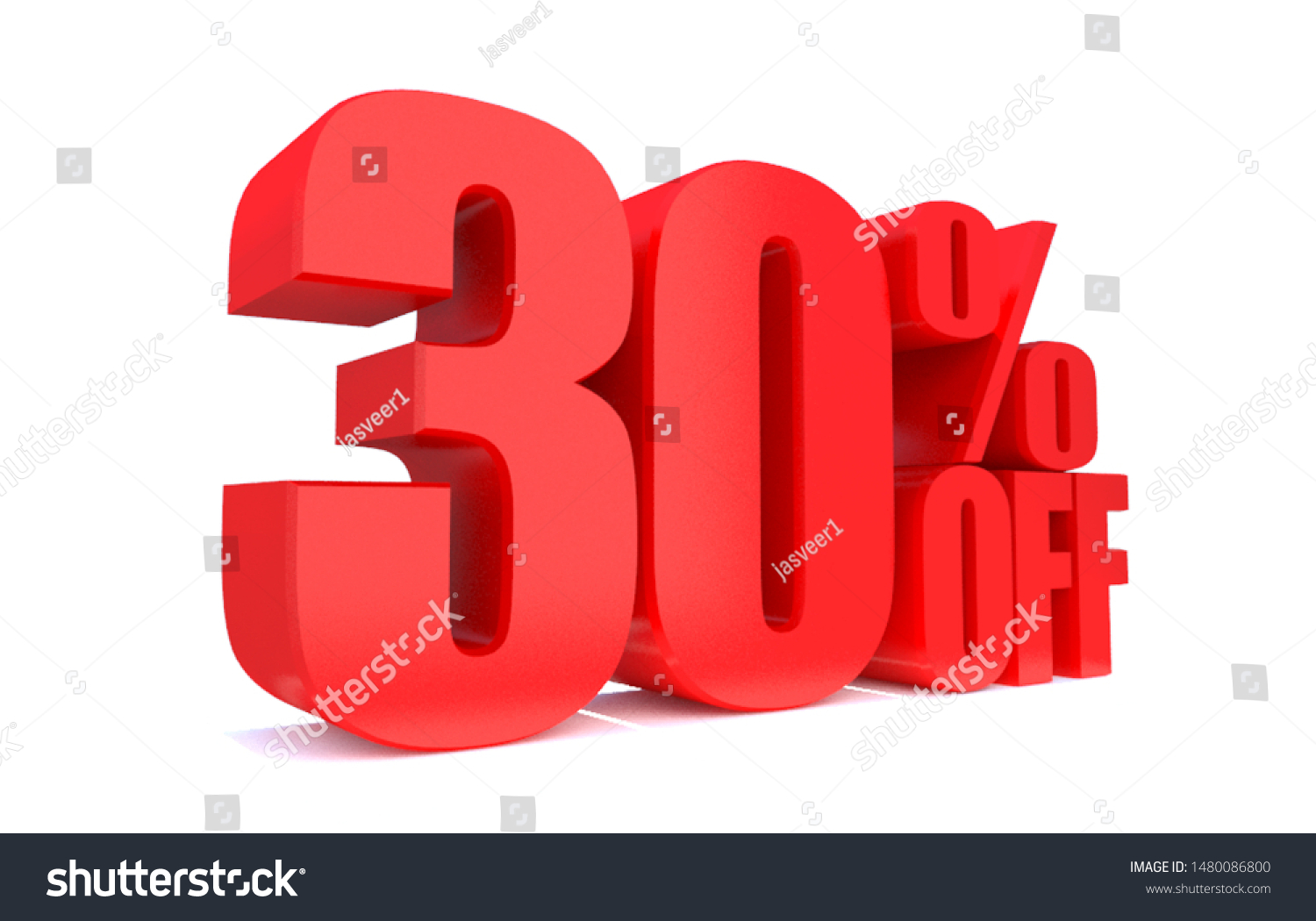 30 Percent Off 3d Sign On Stock Illustration 1480086800 Shutterstock