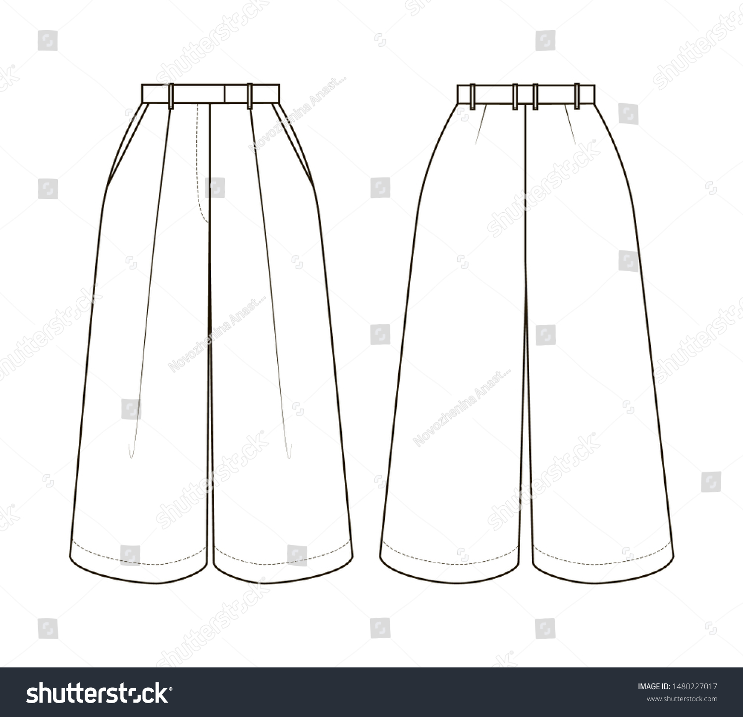 Fashion Technical Drawing Womans Classic Shorts Stock Vector (Royalty ...