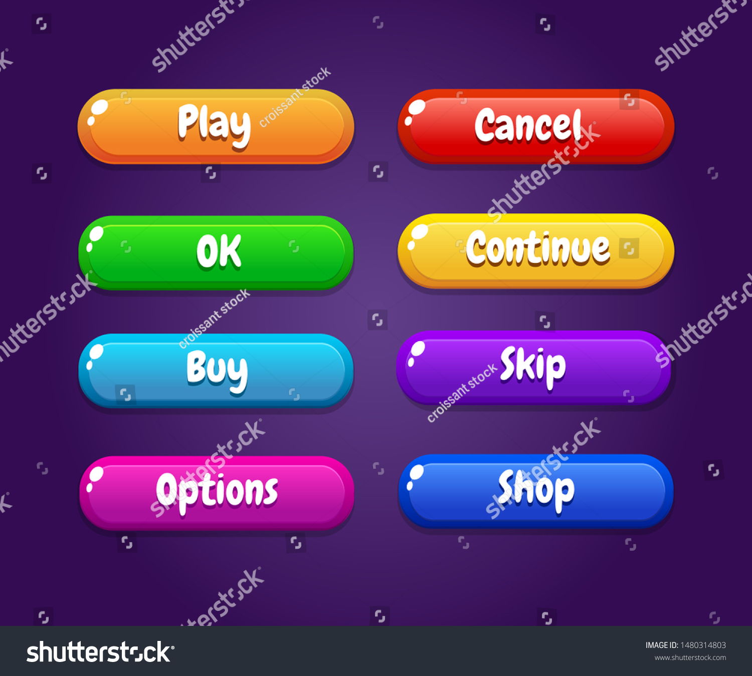 Game Ui Set Buttons Gui Build Stock Vector (Royalty Free) 1480314803 ...