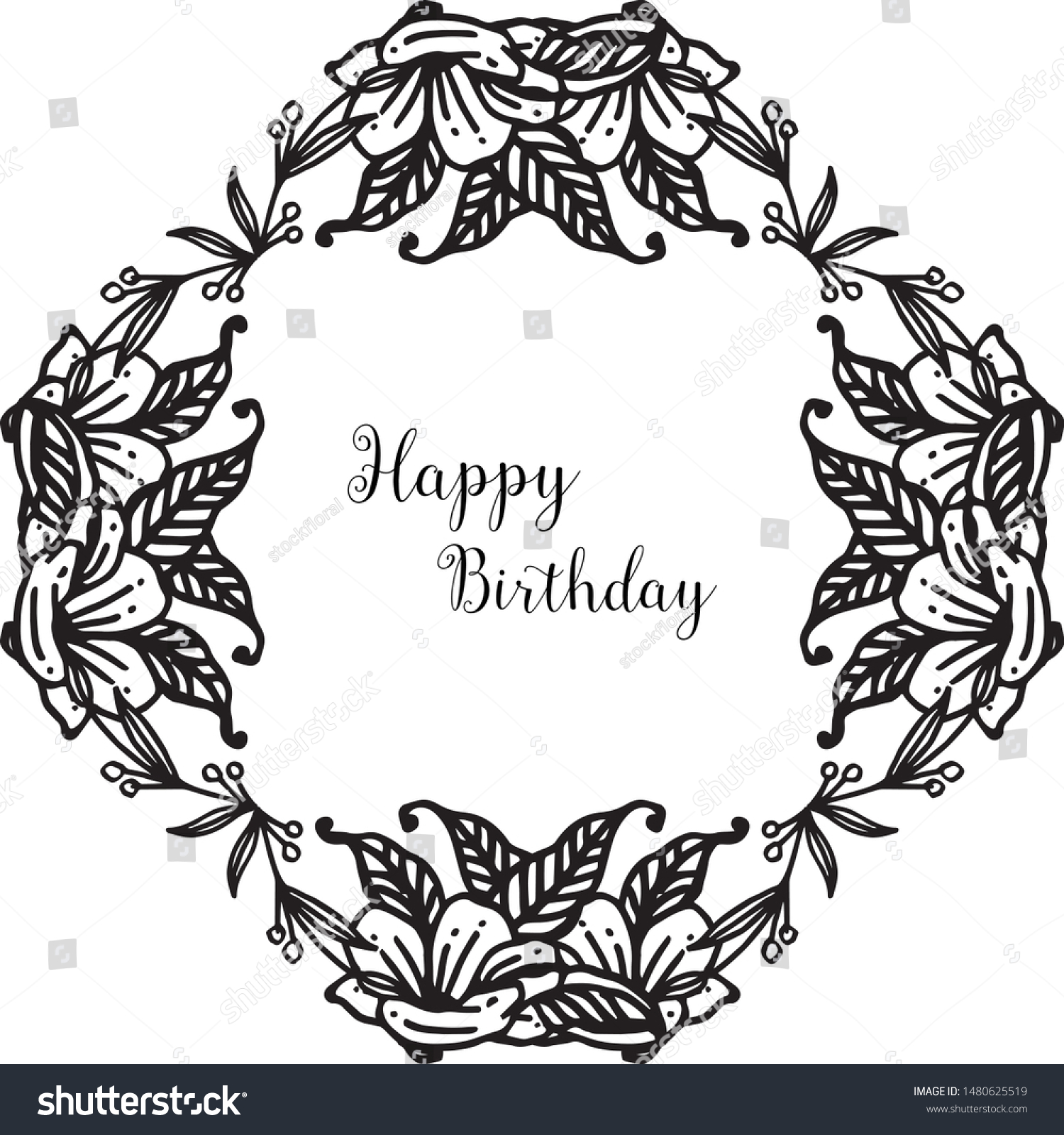 Shape Greeting Card Happy Birthday Decoration Stock Vector (Royalty ...