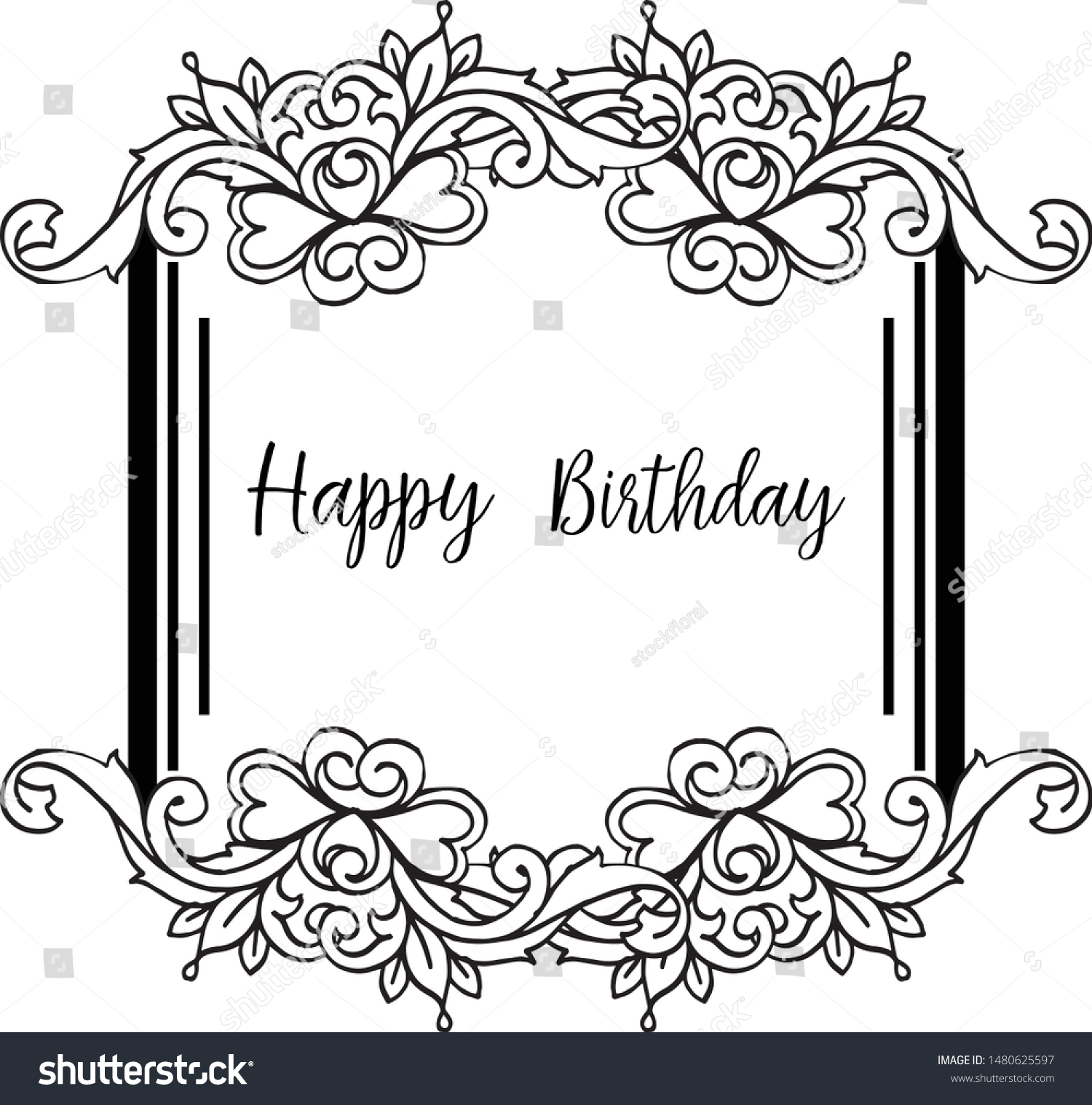 Celebration Invitation Card Happy Birthday Lettering Stock Vector ...