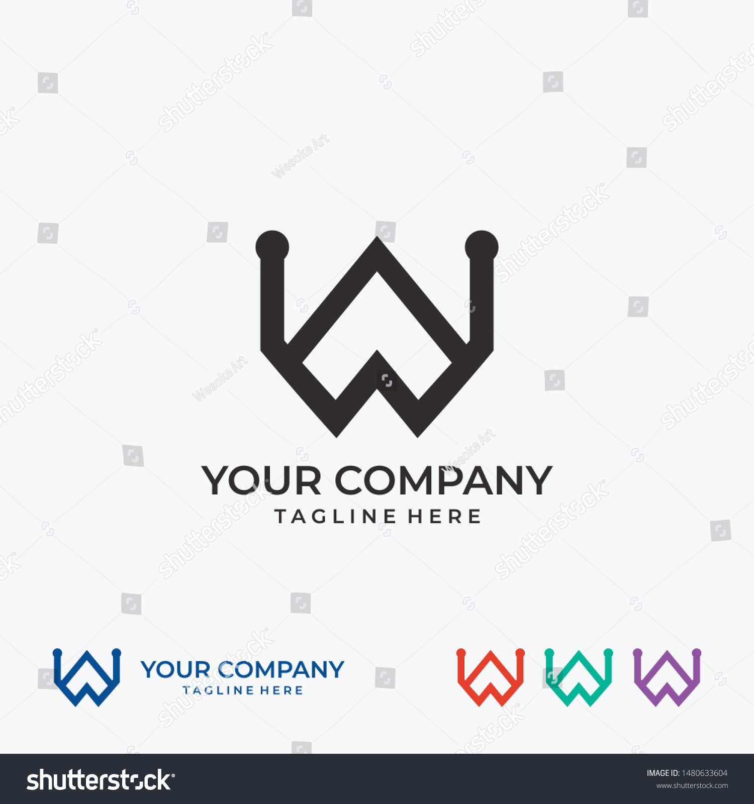 W Letter Icon Logo Design Template Stock Vector (Royalty Free ...