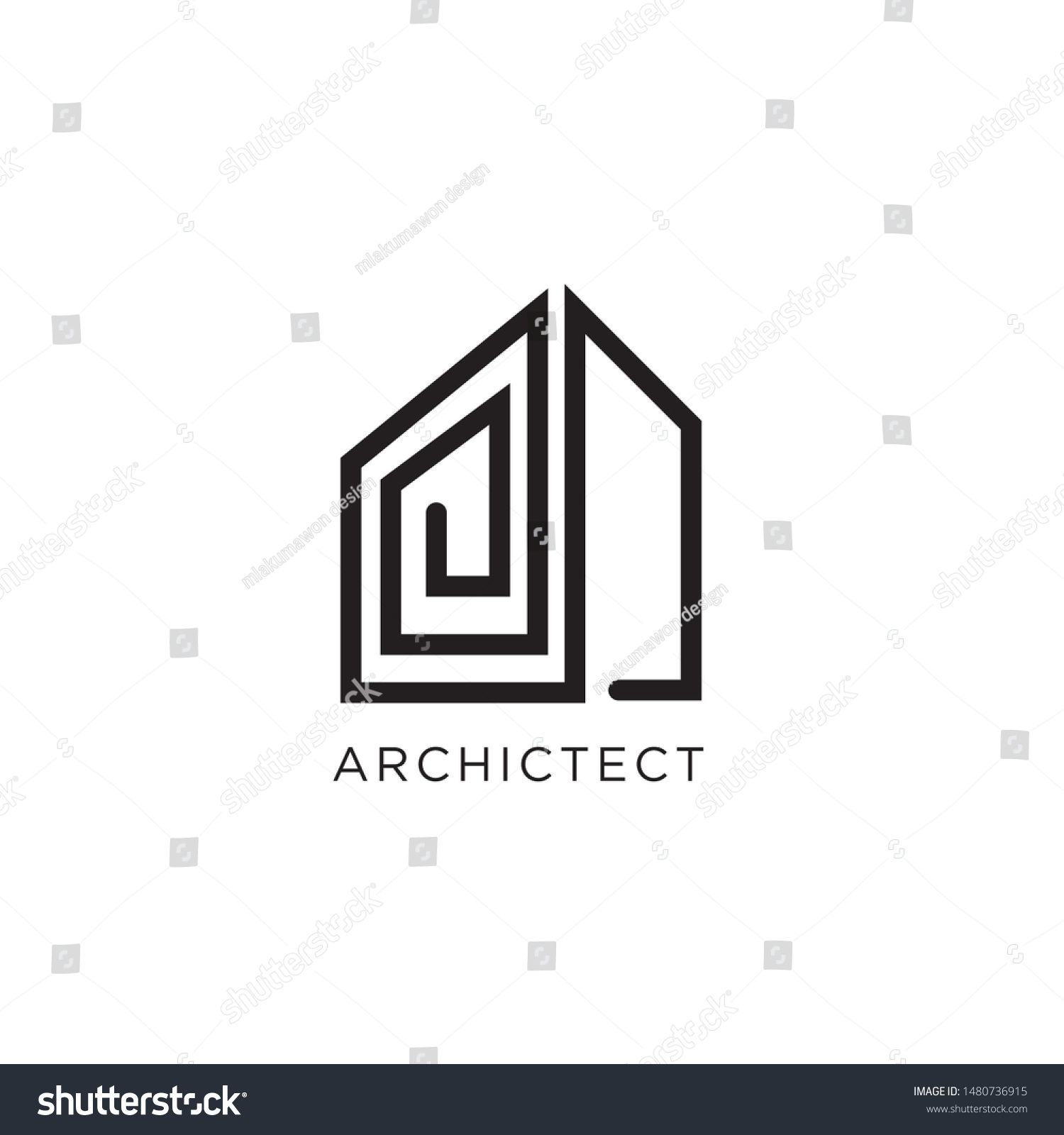 Architect Firm Minimalist Logo Design Stock Vector (Royalty Free ...