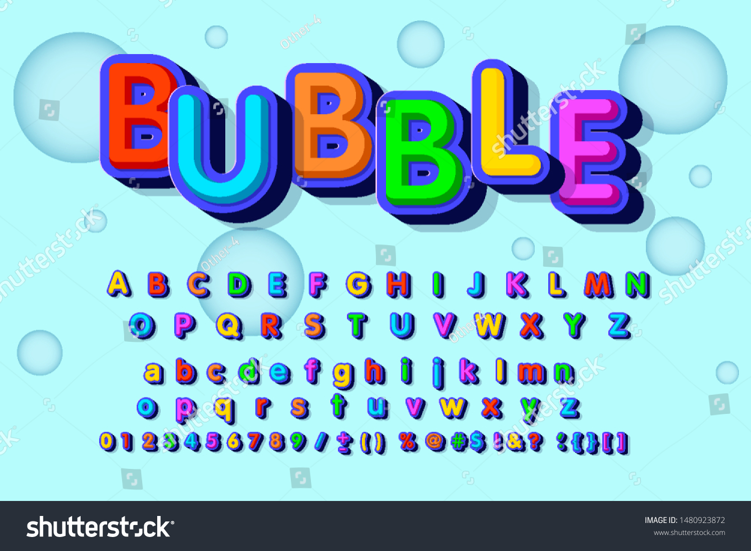 Bubble Alphabet Letters Set Exclusive Custom Stock Vector (Royalty Free ...