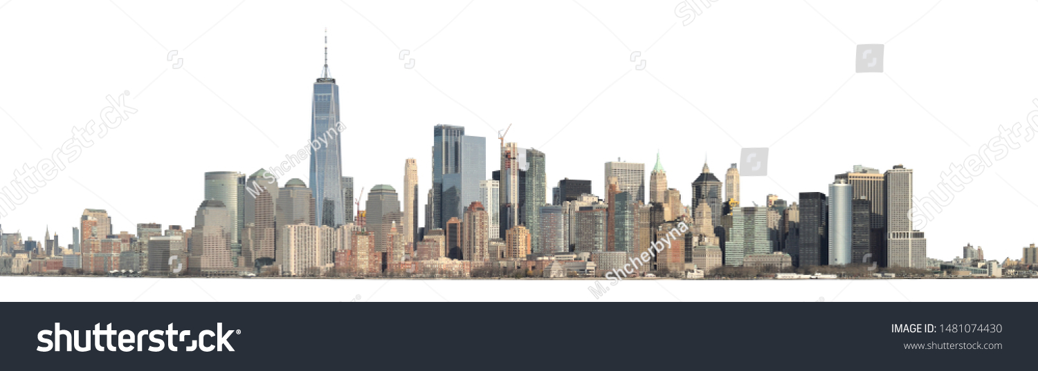 Panoramic View Lower Manhattan Ellis Island Stock Photo 1481074430 ...