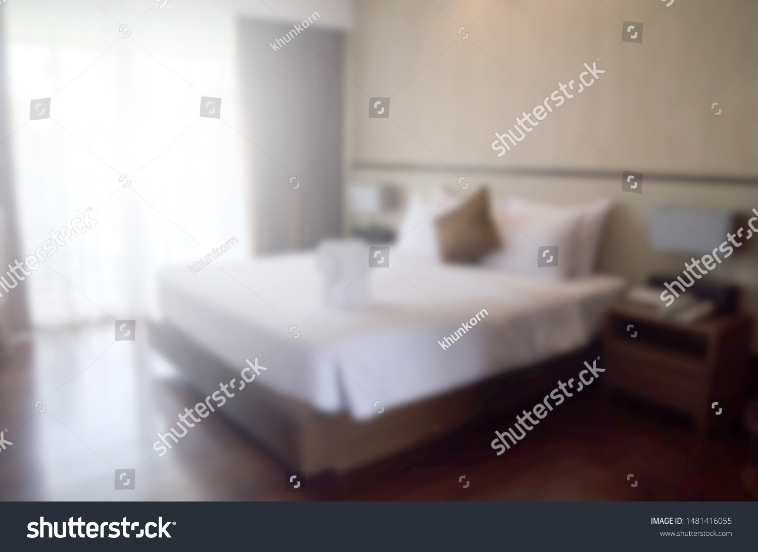 Defocused Blur Bedroom Interior Background Stock Photo 1481416055 ...