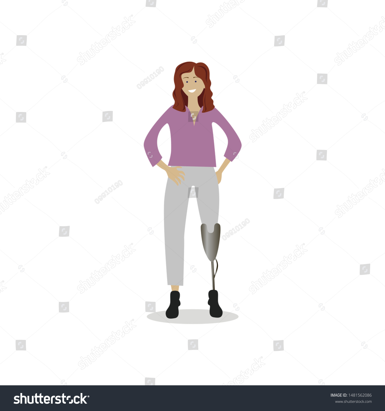 Girl Prosthetic Leg Isolated On White Stock Vector (Royalty Free ...