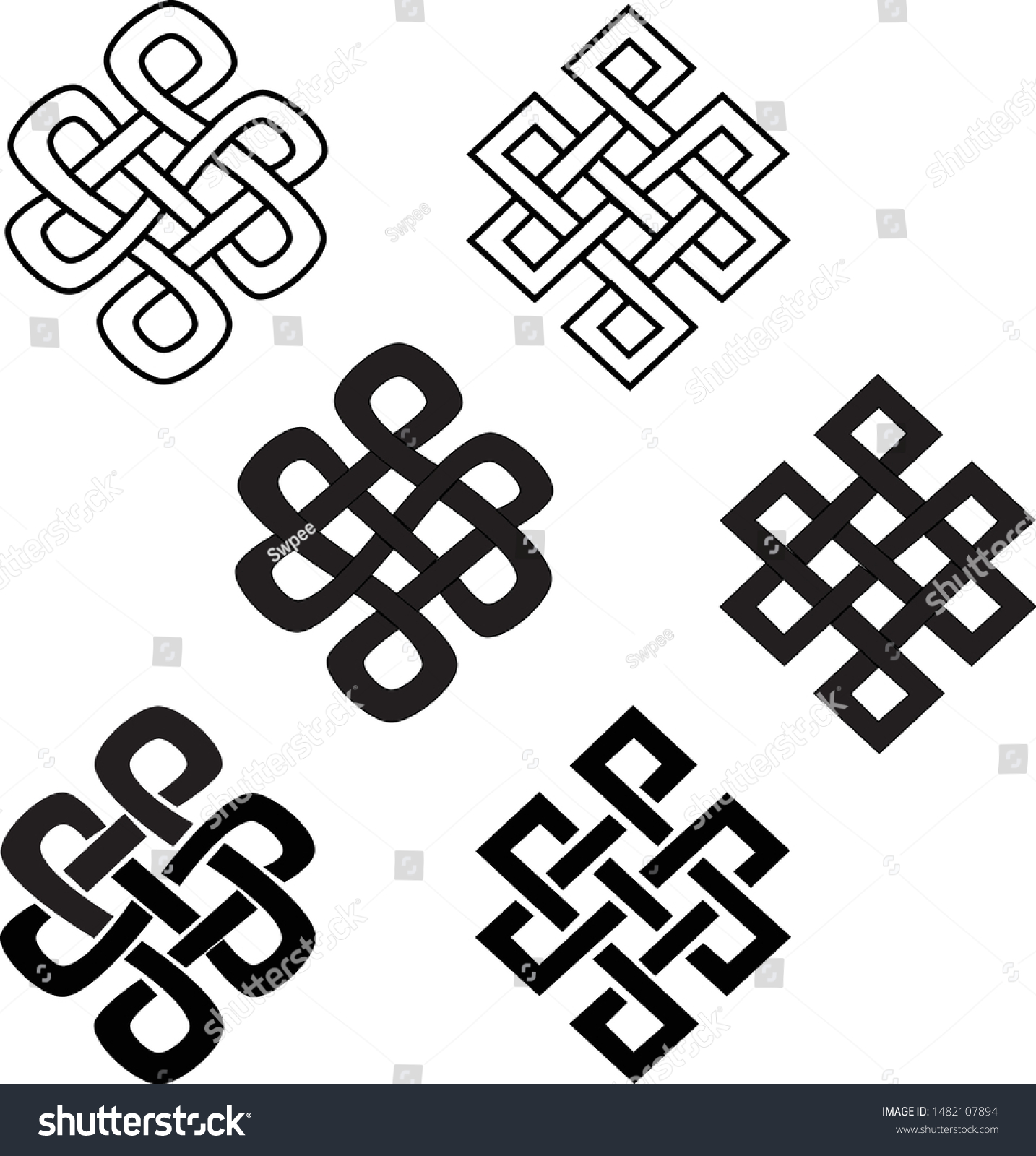 Eternal Knots Endless Knots Set Stock Vector (Royalty Free) 1482107894 ...