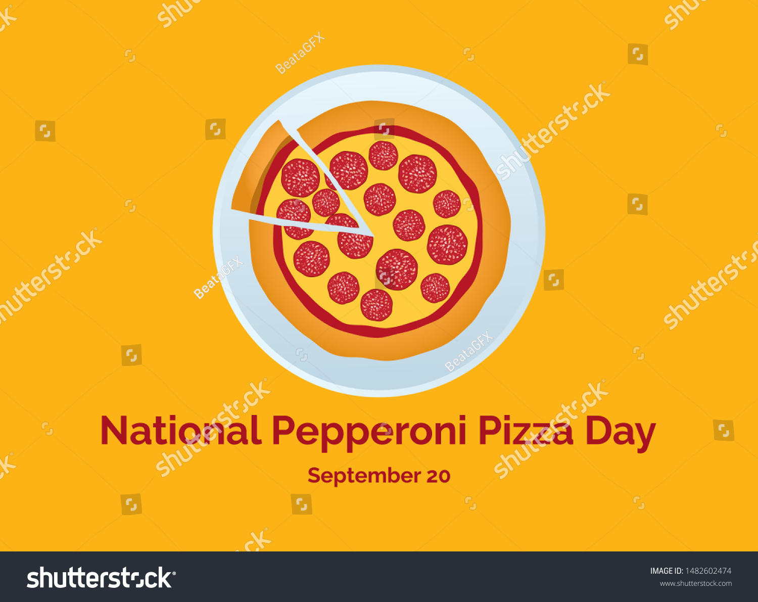 National Pepperoni Pizza Day Vector Salami Stock Vector (Royalty Free ...